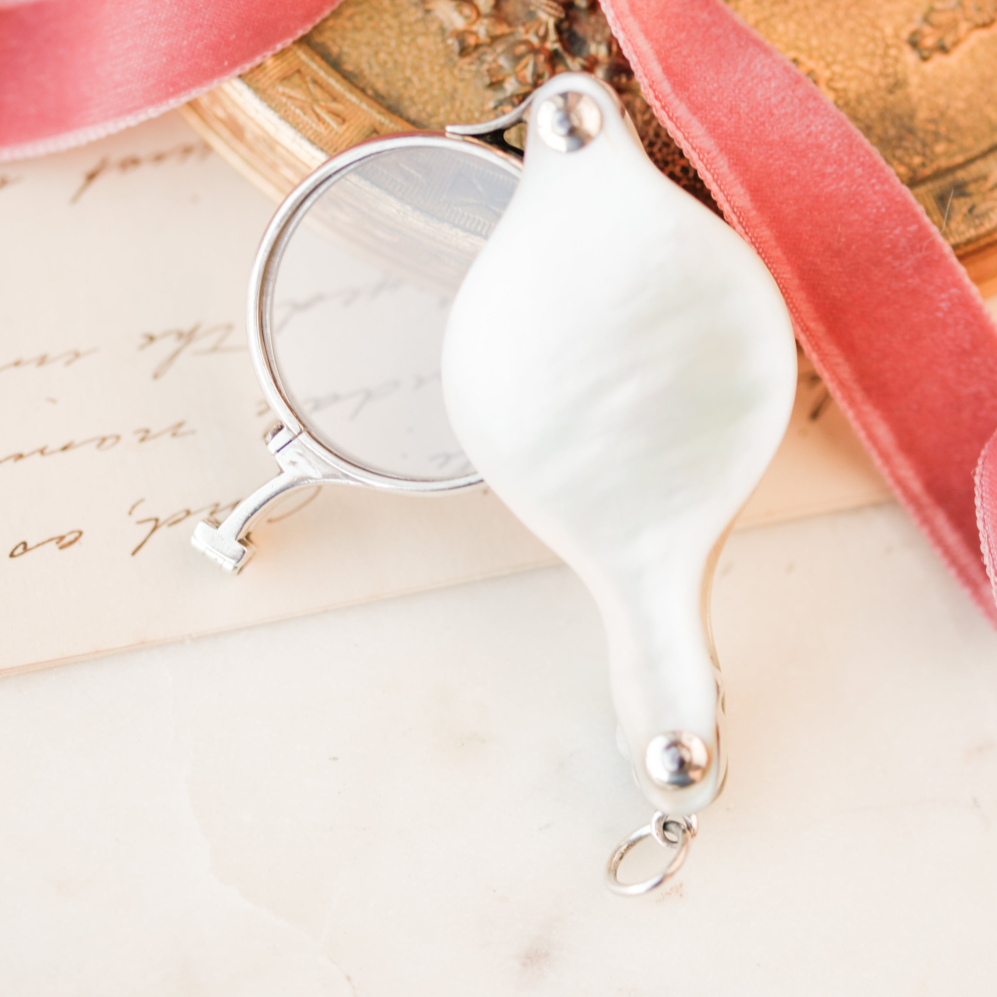 Mother of Pearl Lorgnette Glasses