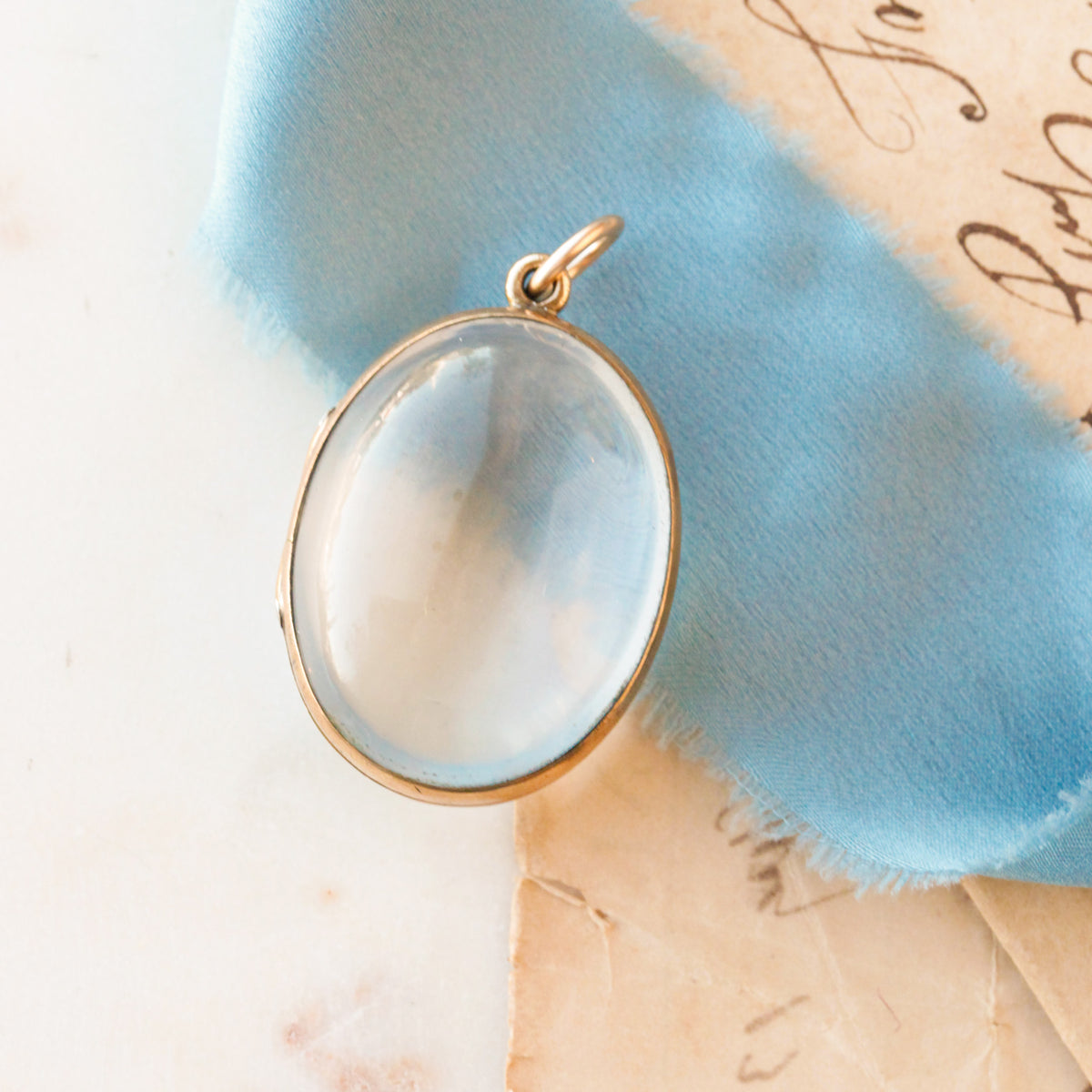 Victorian Gold-Filled Double-Sided Rock Crystal Locket