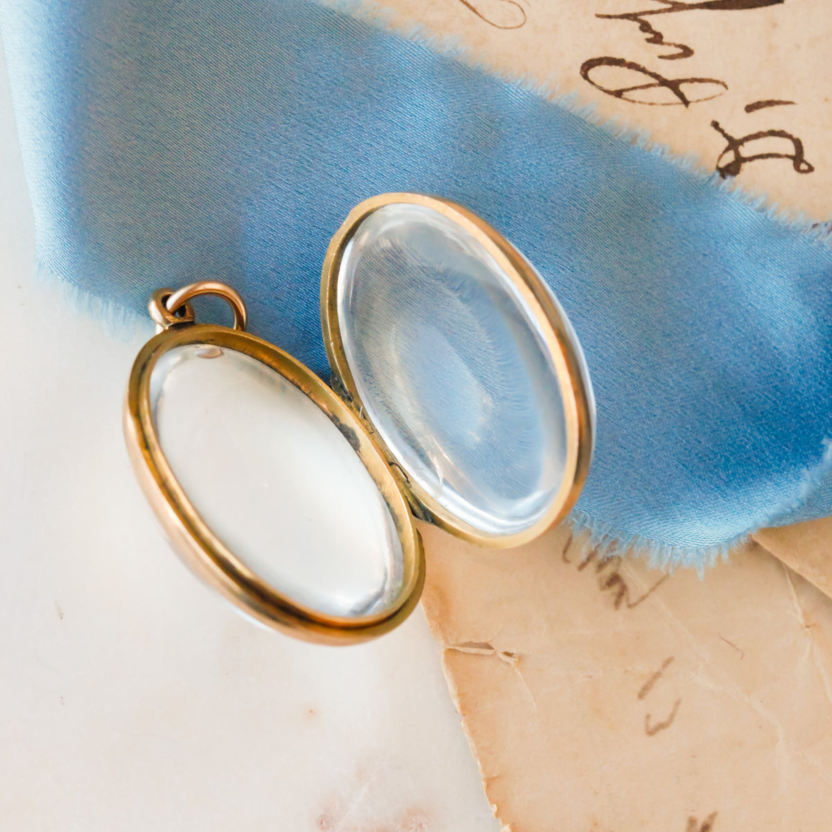 Victorian Gold-Filled Double-Sided Rock Crystal Locket