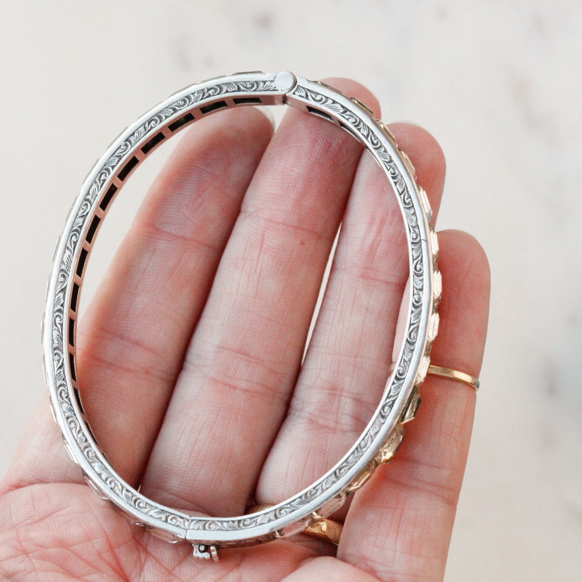 Lorris Art Deco Crystal Channel-Set Bangle