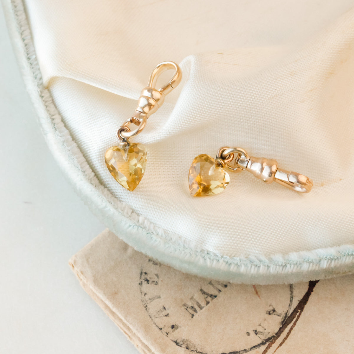 Allicent Citrine Heart Charms