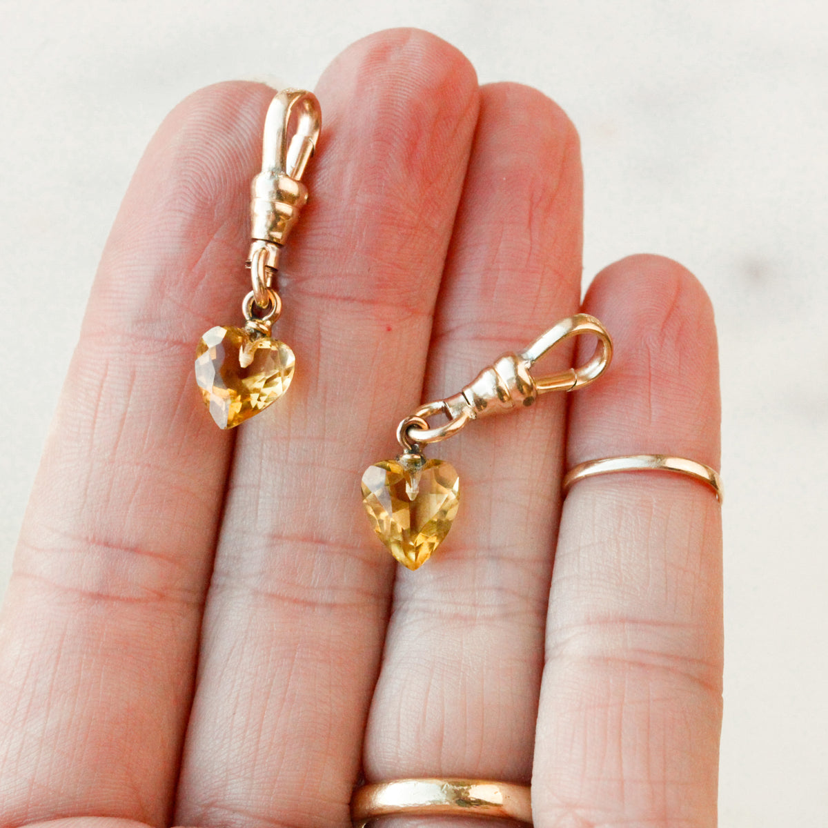 Allicent Citrine Heart Charms