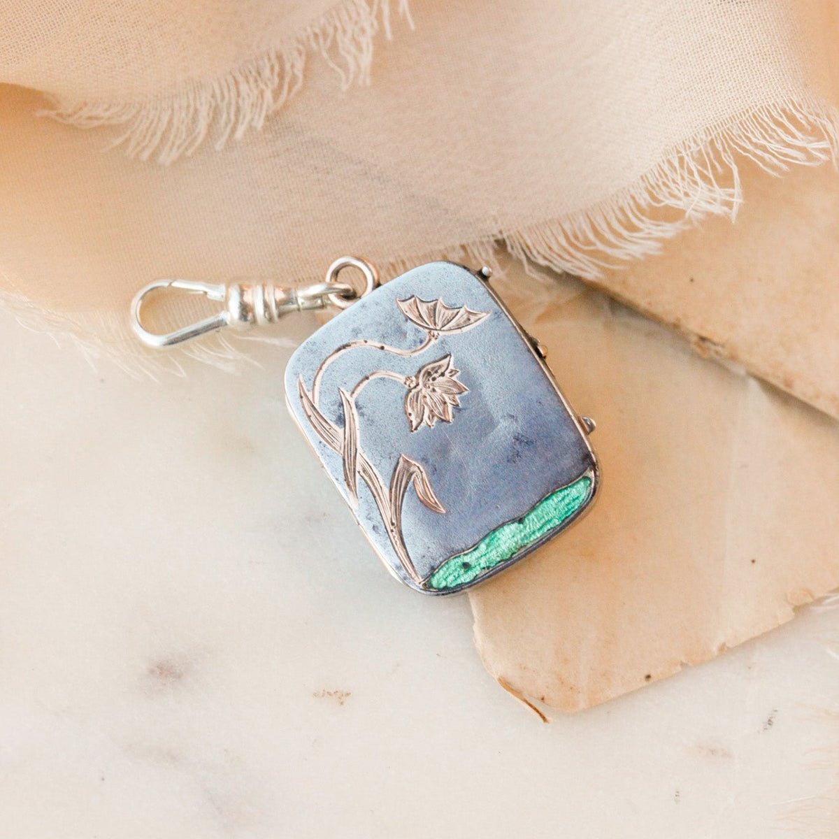 Art Deco Floral Engraved Locket