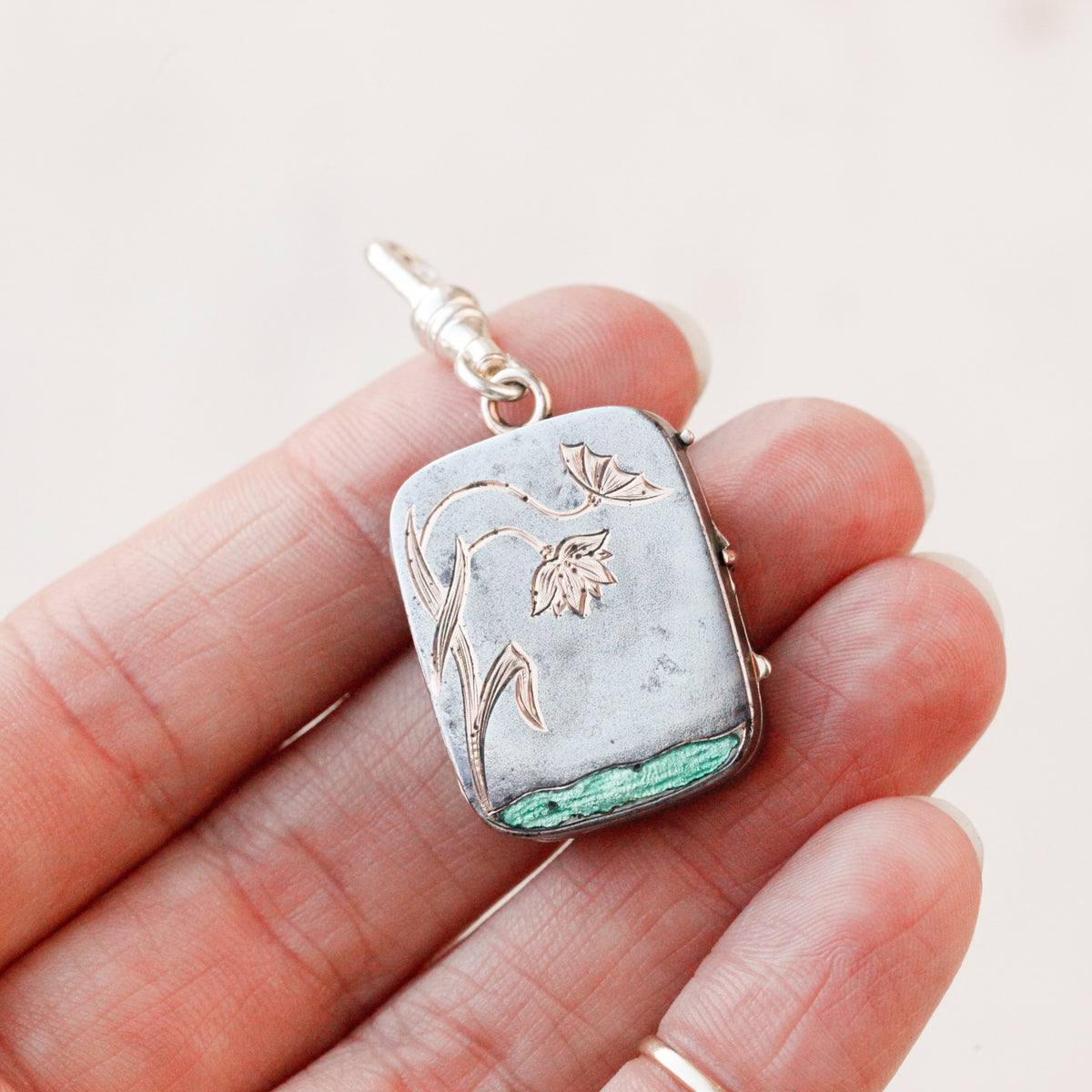 Art Deco Floral Engraved Locket