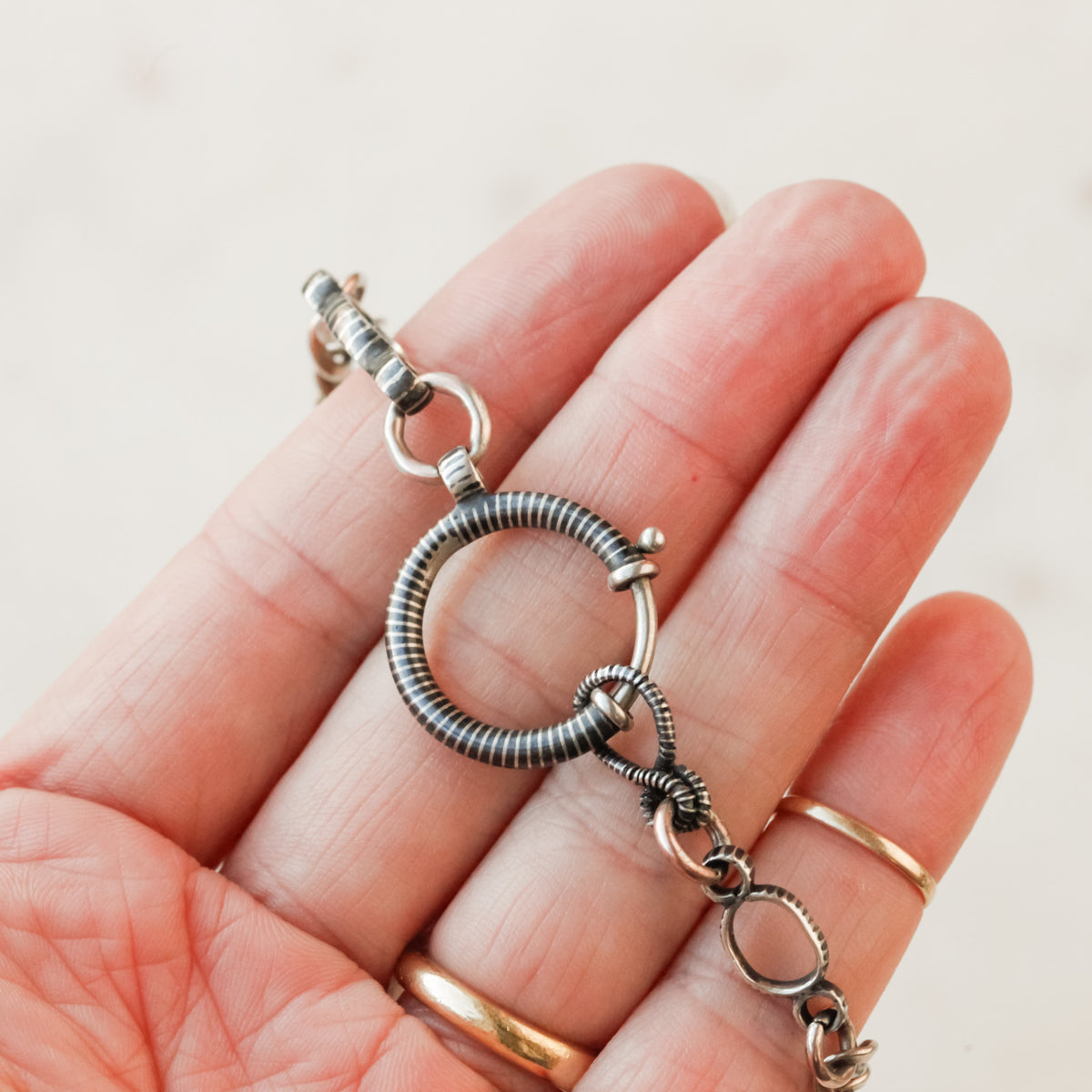 Victorian Niello Striped Chain with Twisted Links