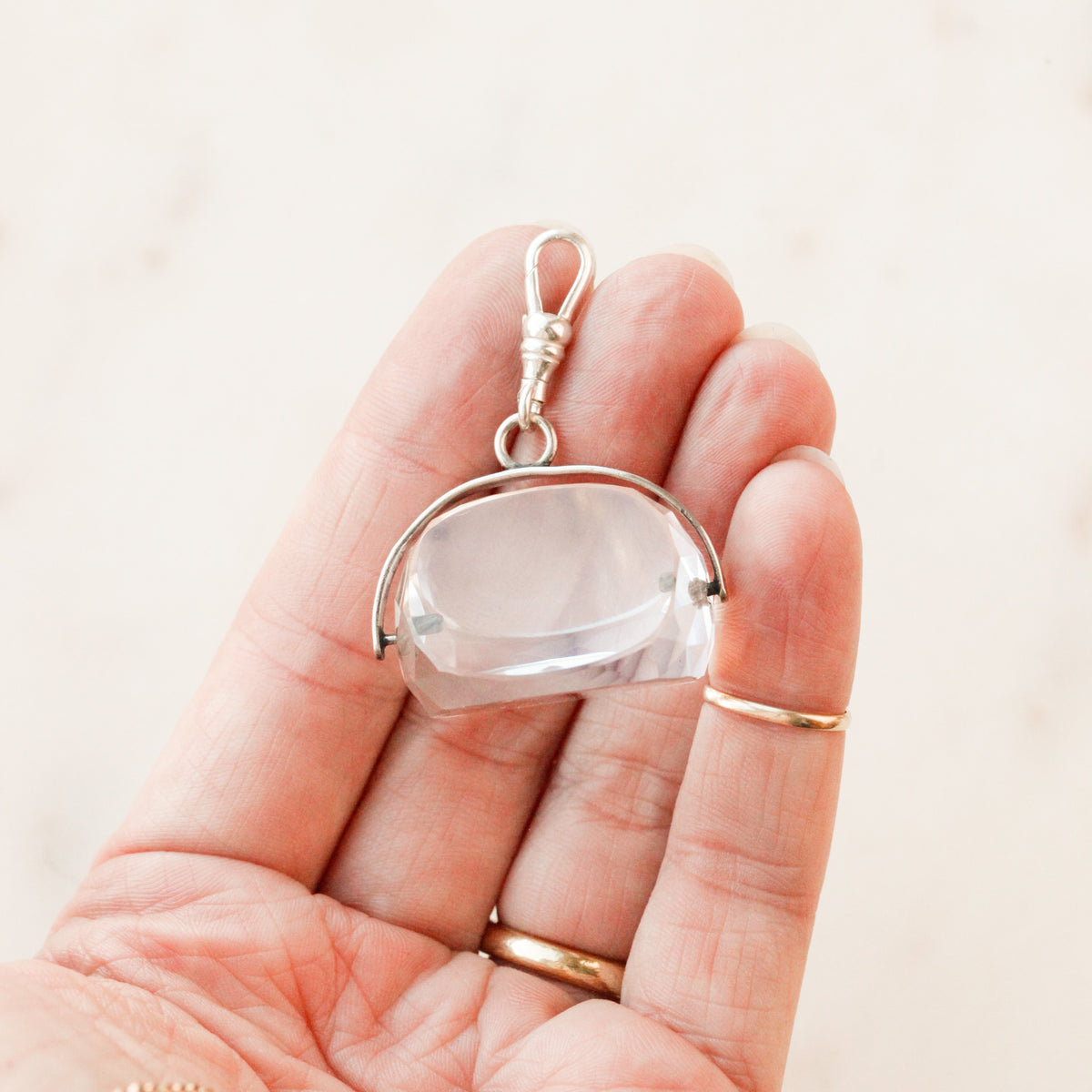 Art Deco Rock Crystal Spinner Pendant