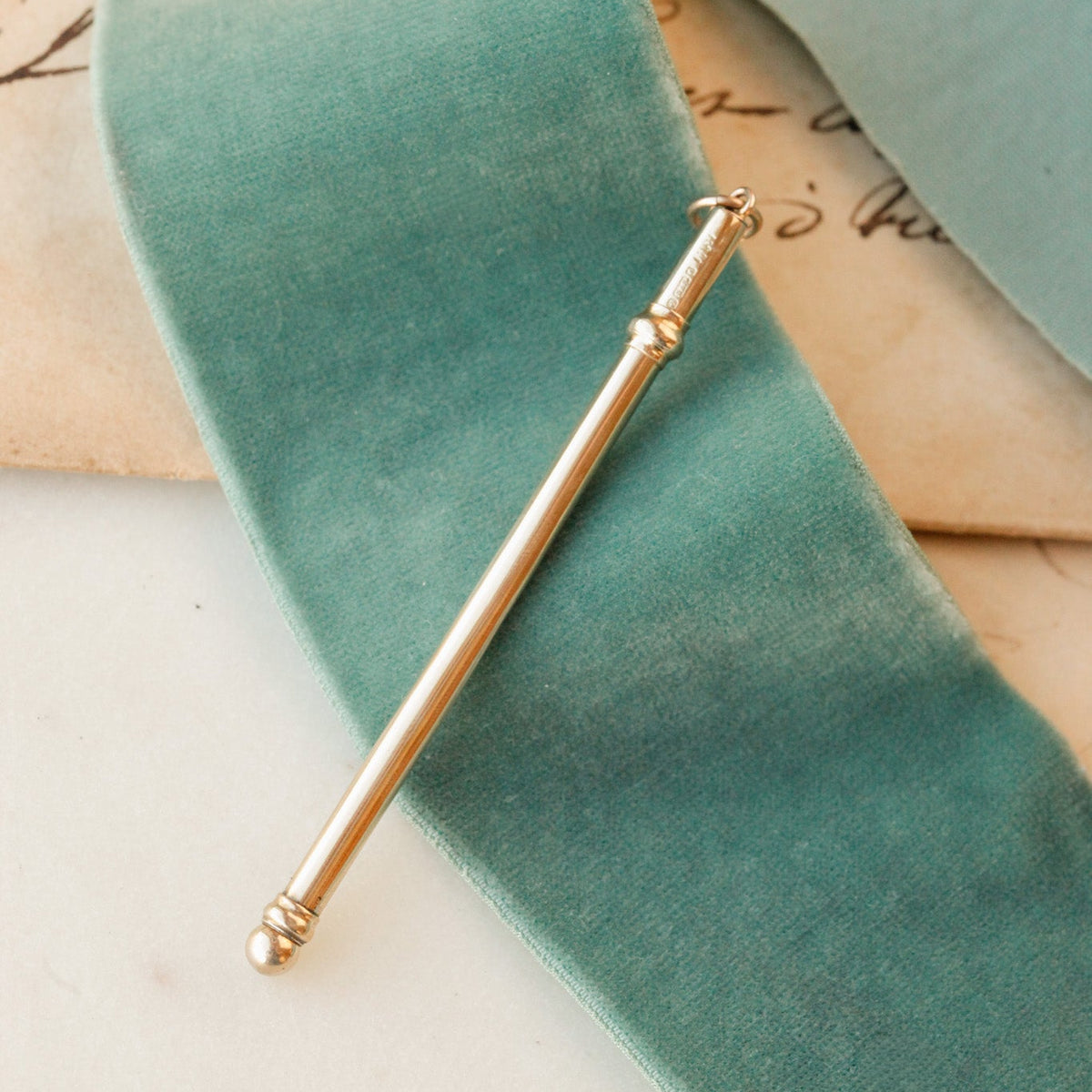 Vintage 9k Gold Swizzle Stick Pendant