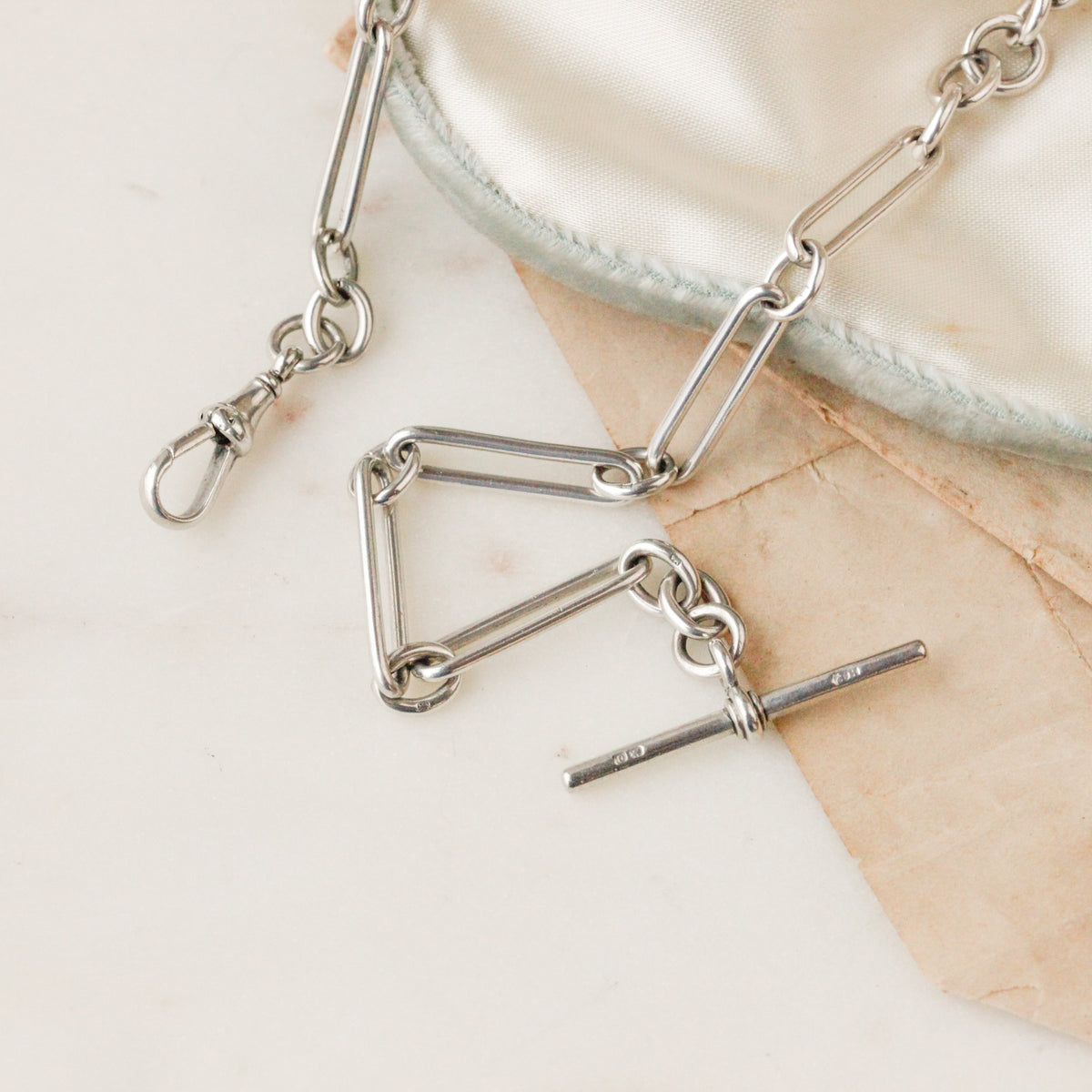 Victorian Sterling Silver Trombone Chain