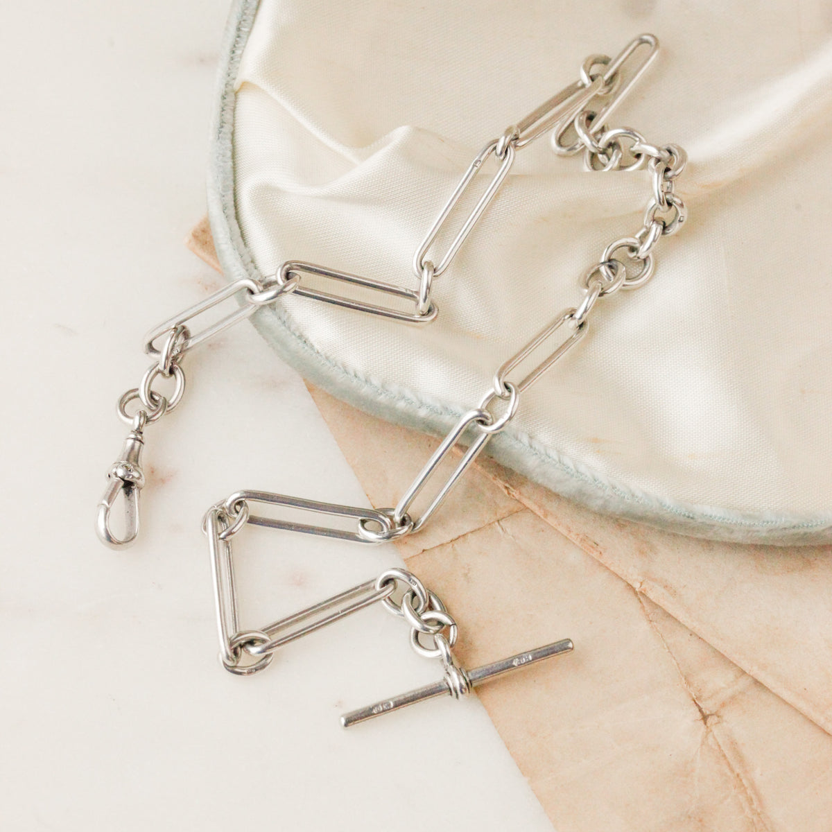 Victorian Sterling Silver Trombone Chain