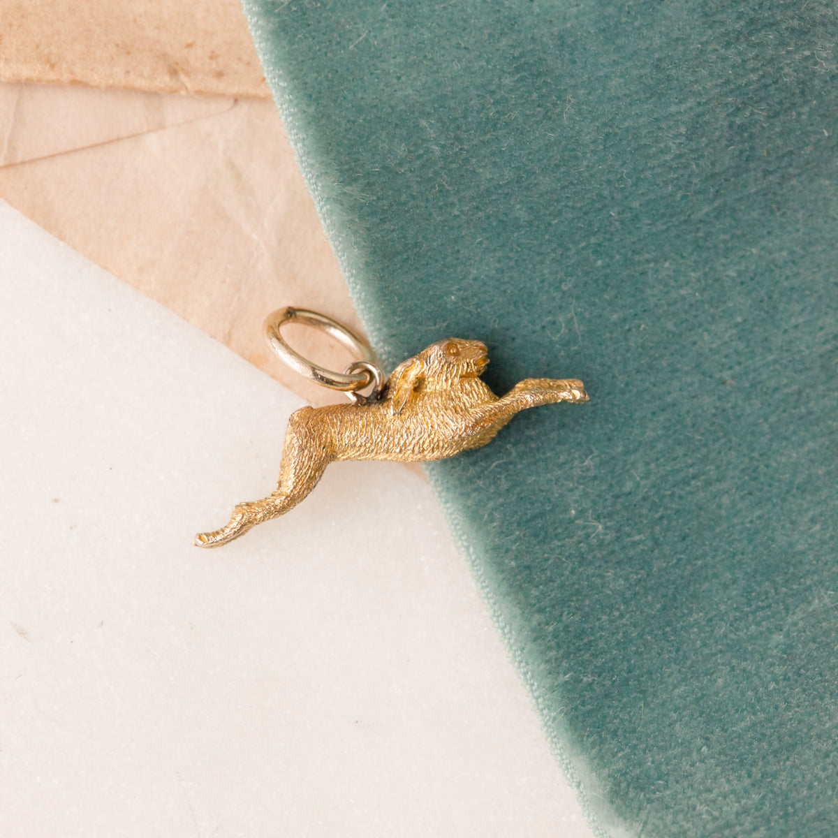 Hollie Victorian Gold Leaping Hare Pendant