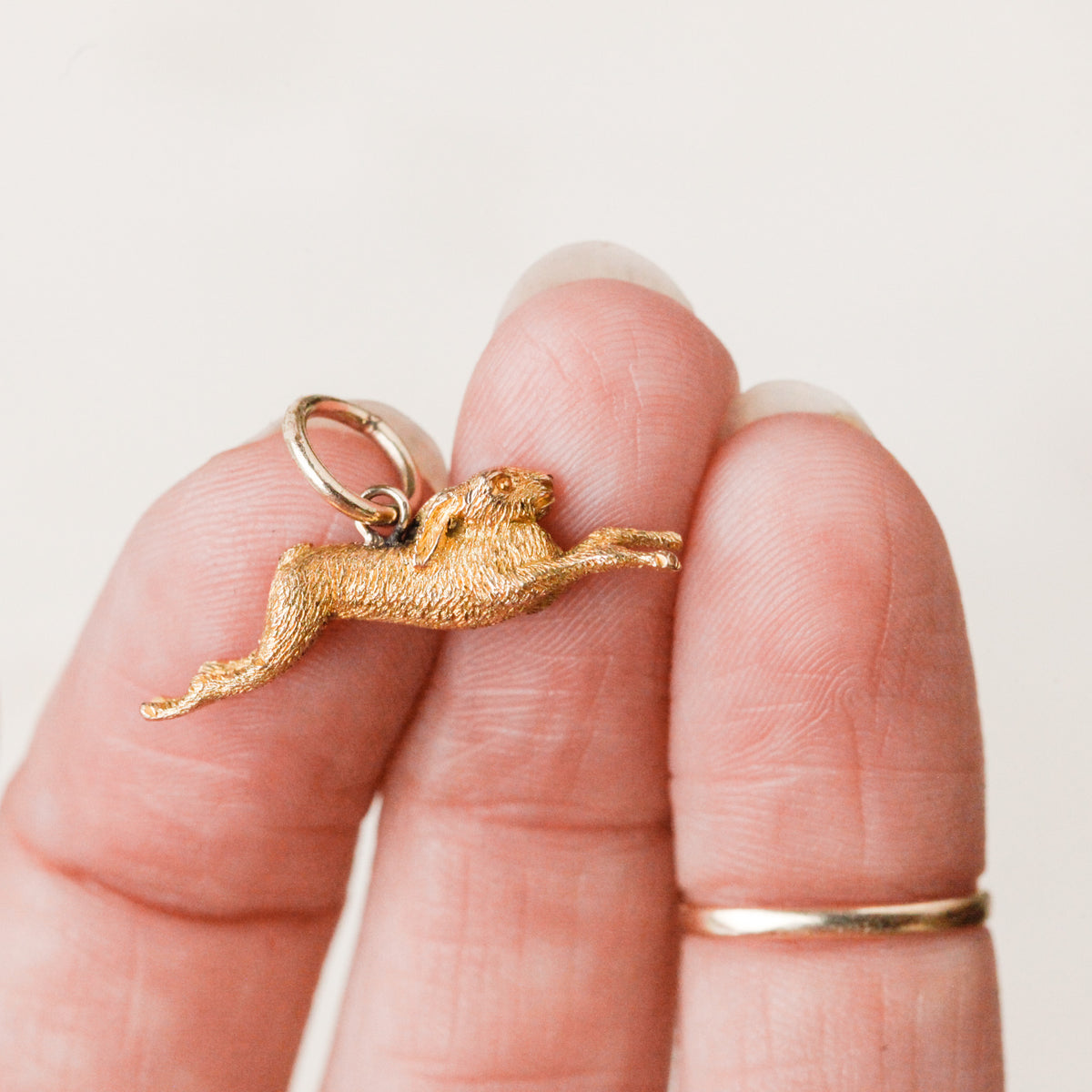 Hollie Victorian Gold Leaping Hare Pendant