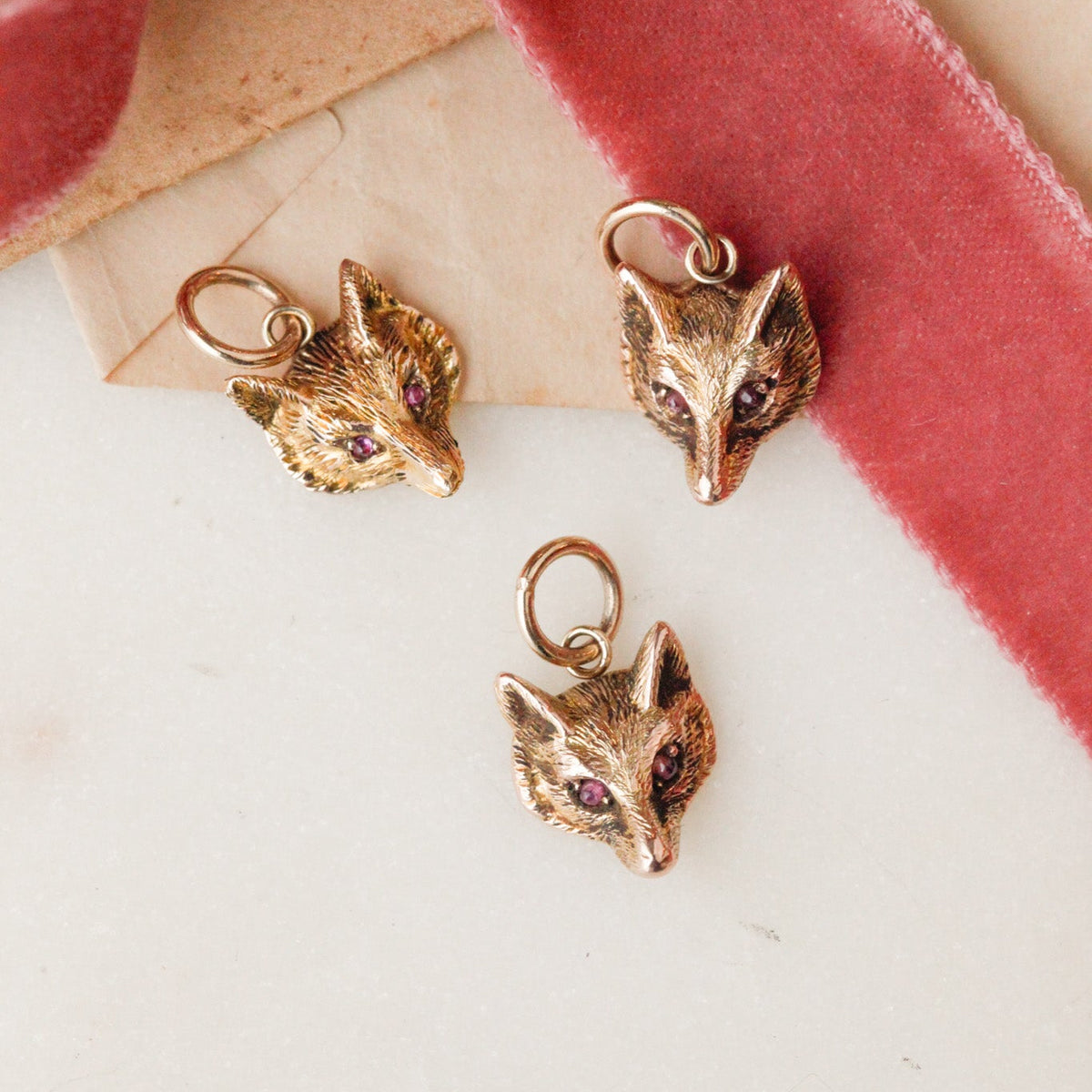 Victorian Gold Fox Pendants