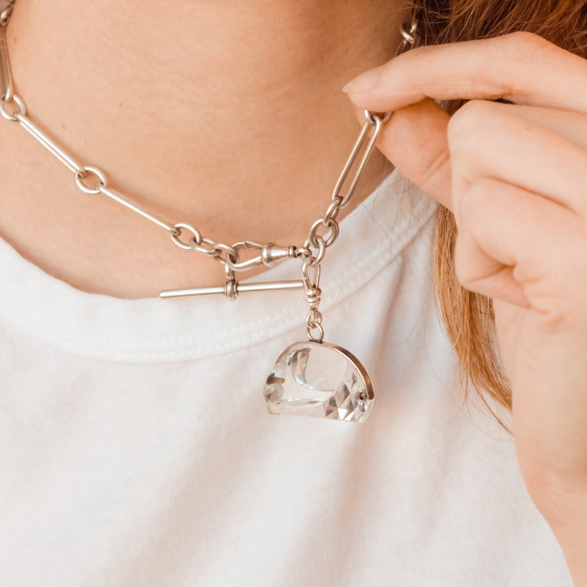 Art Deco Rock Crystal Spinner Pendant