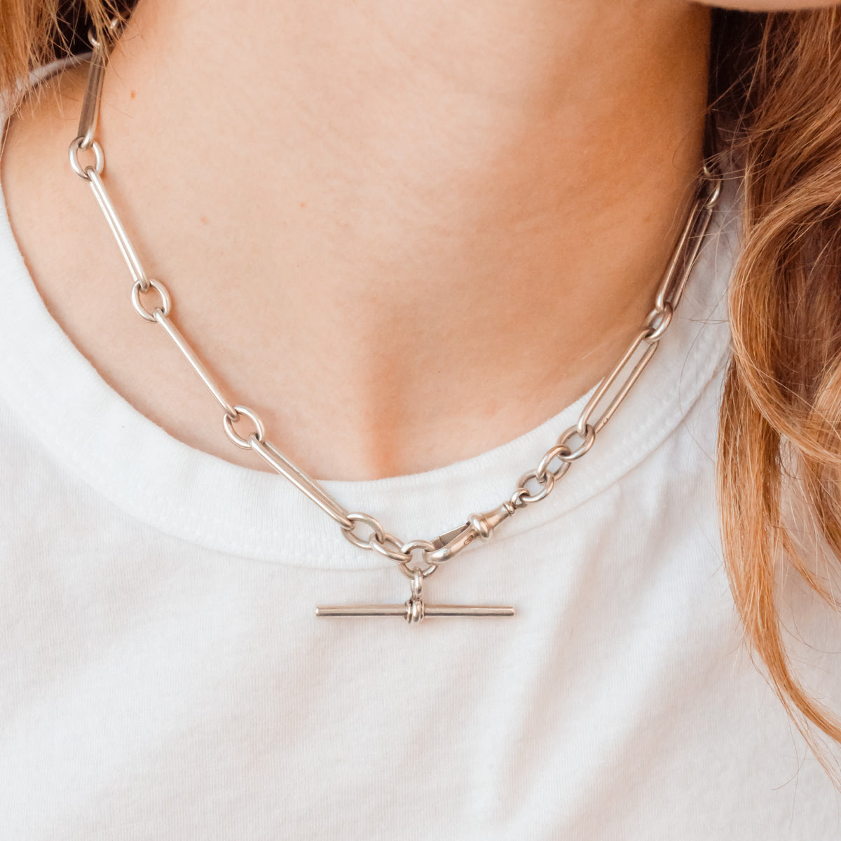 Victorian Sterling Silver Trombone Chain