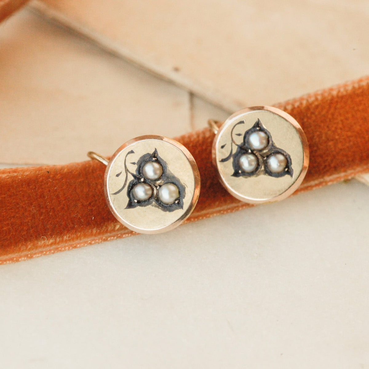 Marnie Victorian Seed Pearl Grape Earrings
