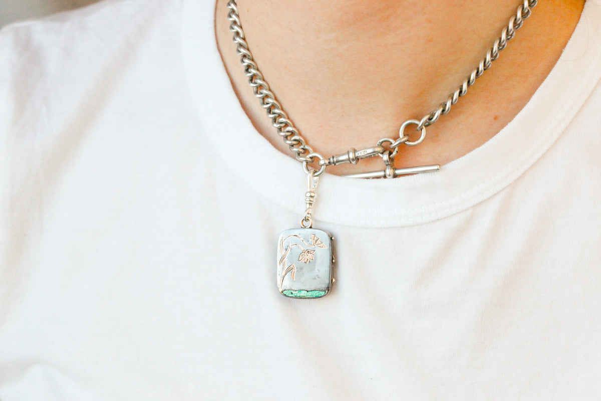 Art Deco Floral Engraved Locket