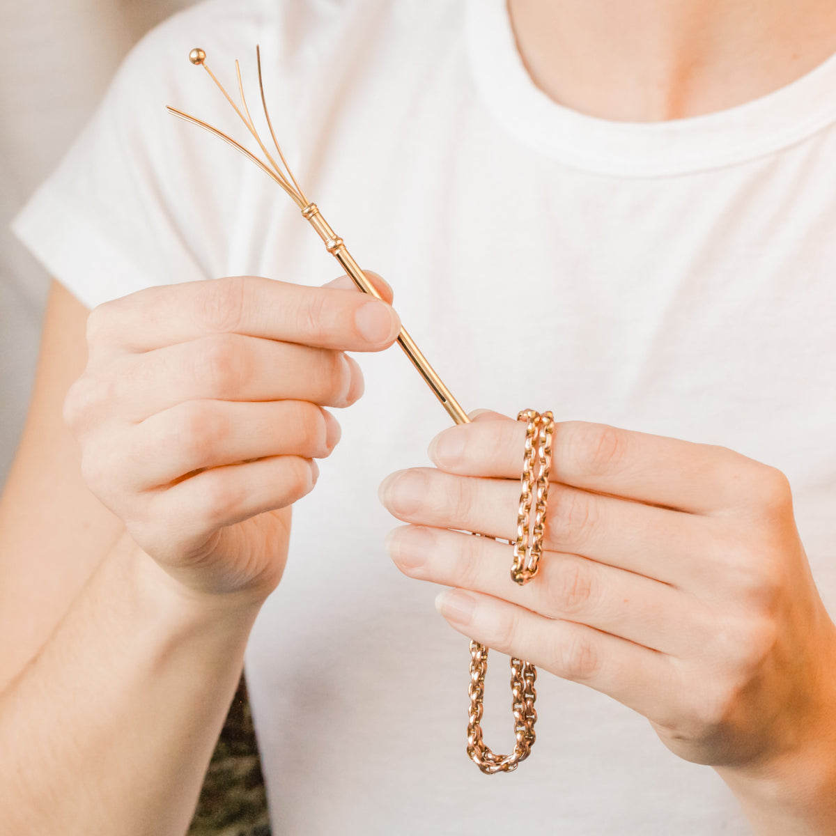 Vintage 9k Gold Swizzle Stick Pendant