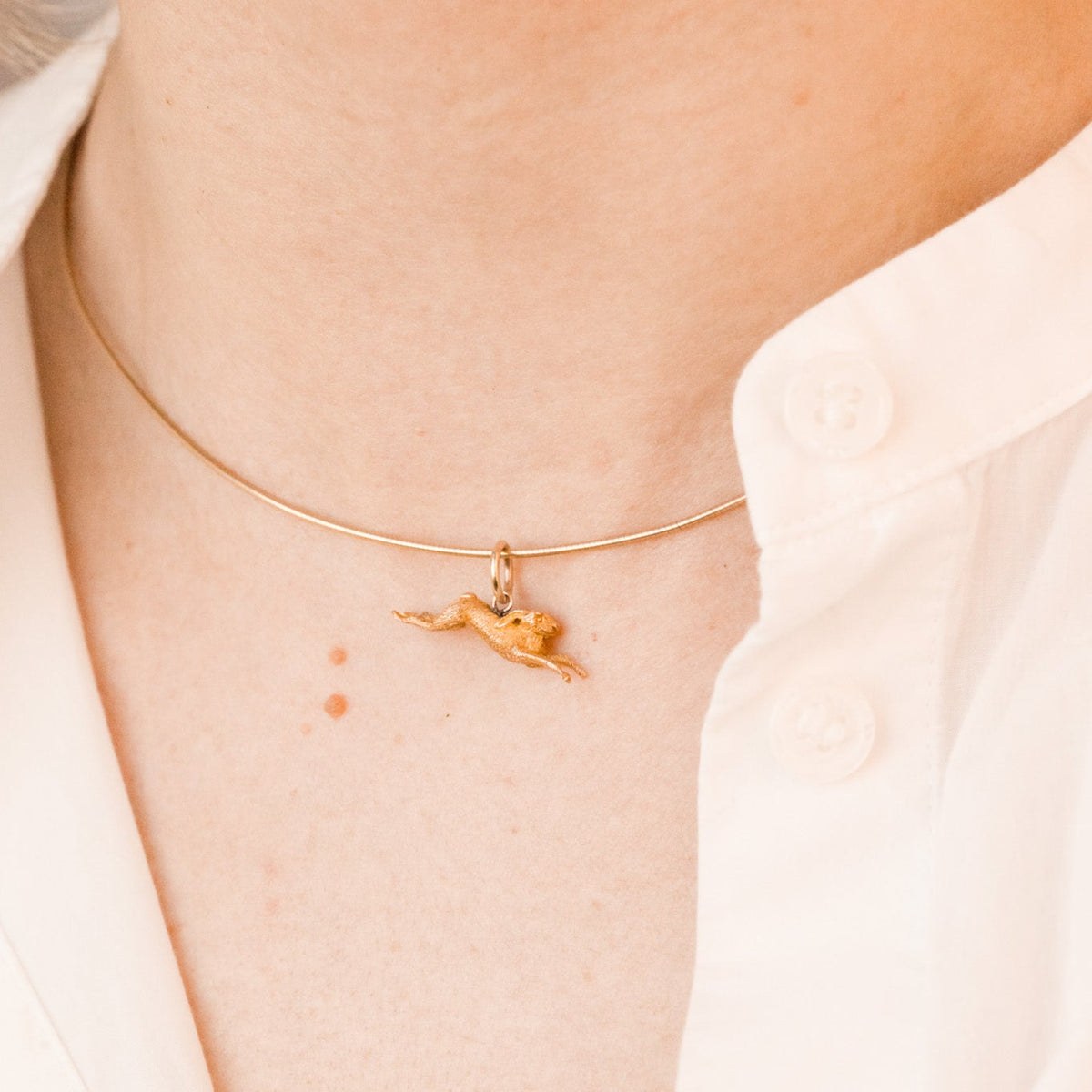 Hollie Victorian Gold Leaping Hare Pendant