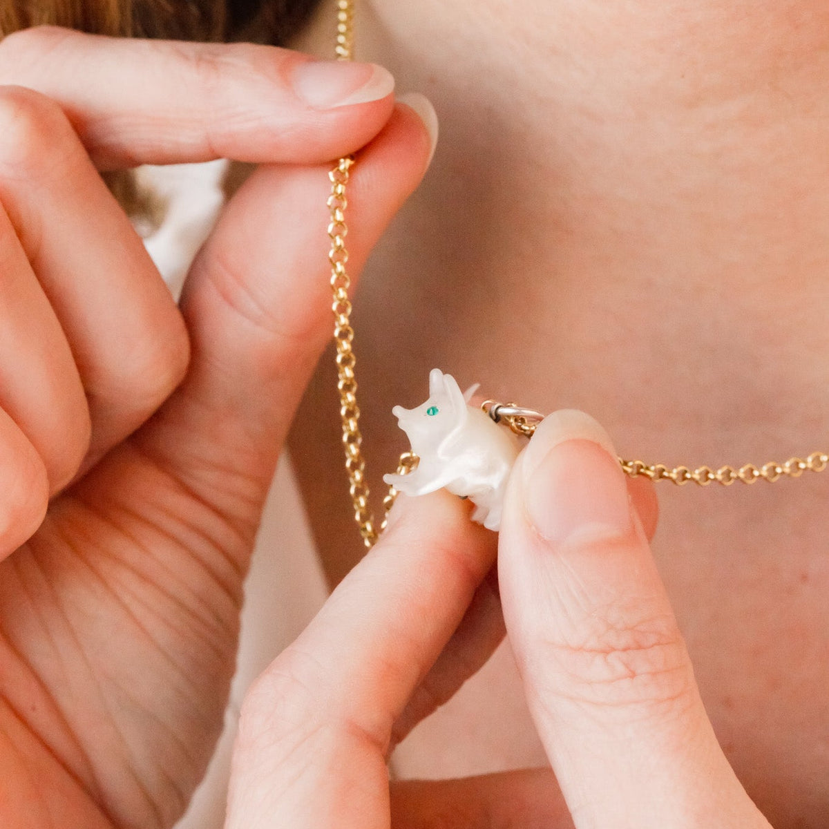 Vintage Mother of Pearl Pig Charm