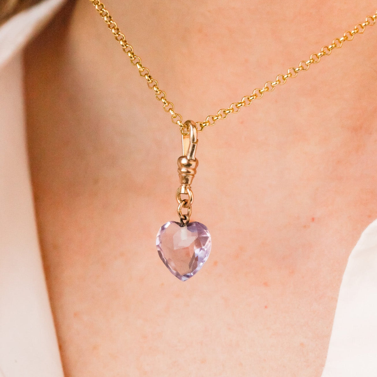 Jorgie Amethyst Heart Charm