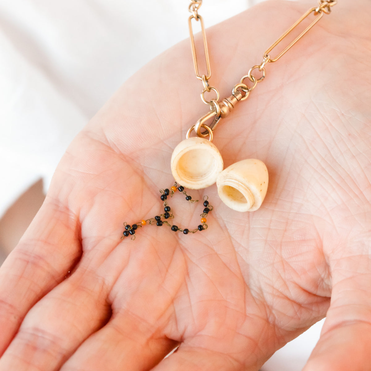 Agnes Victorian Hidden Rosary Egg Pendant
