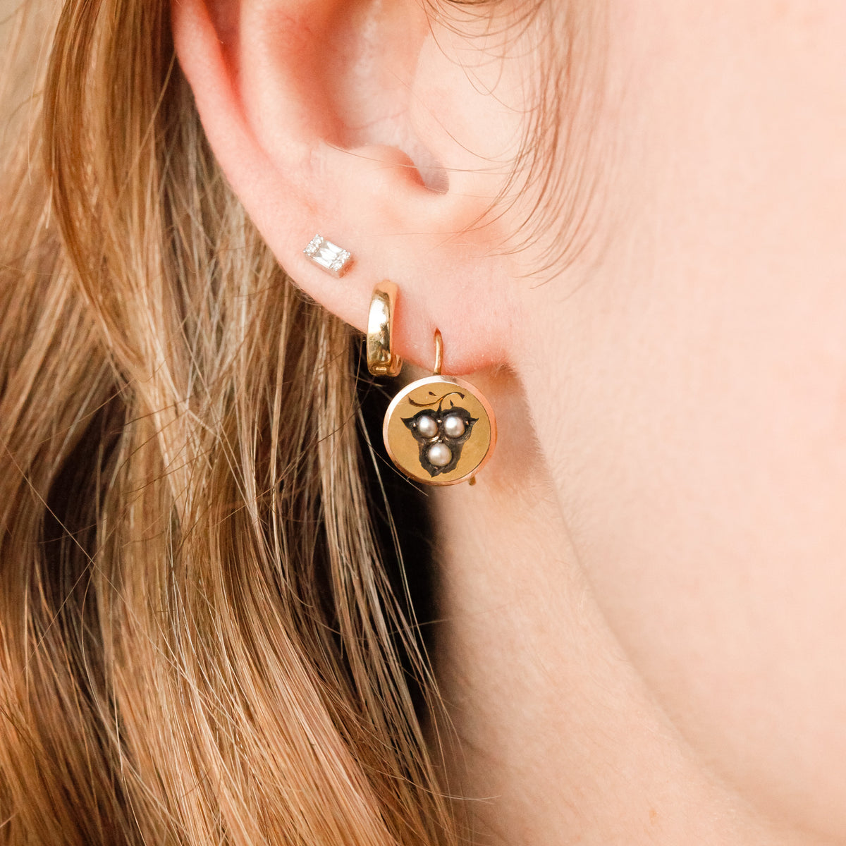 Marnie Victorian Seed Pearl Grape Earrings