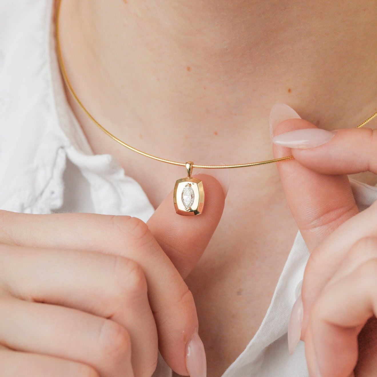 Classic Slim Gold Omega Necklace