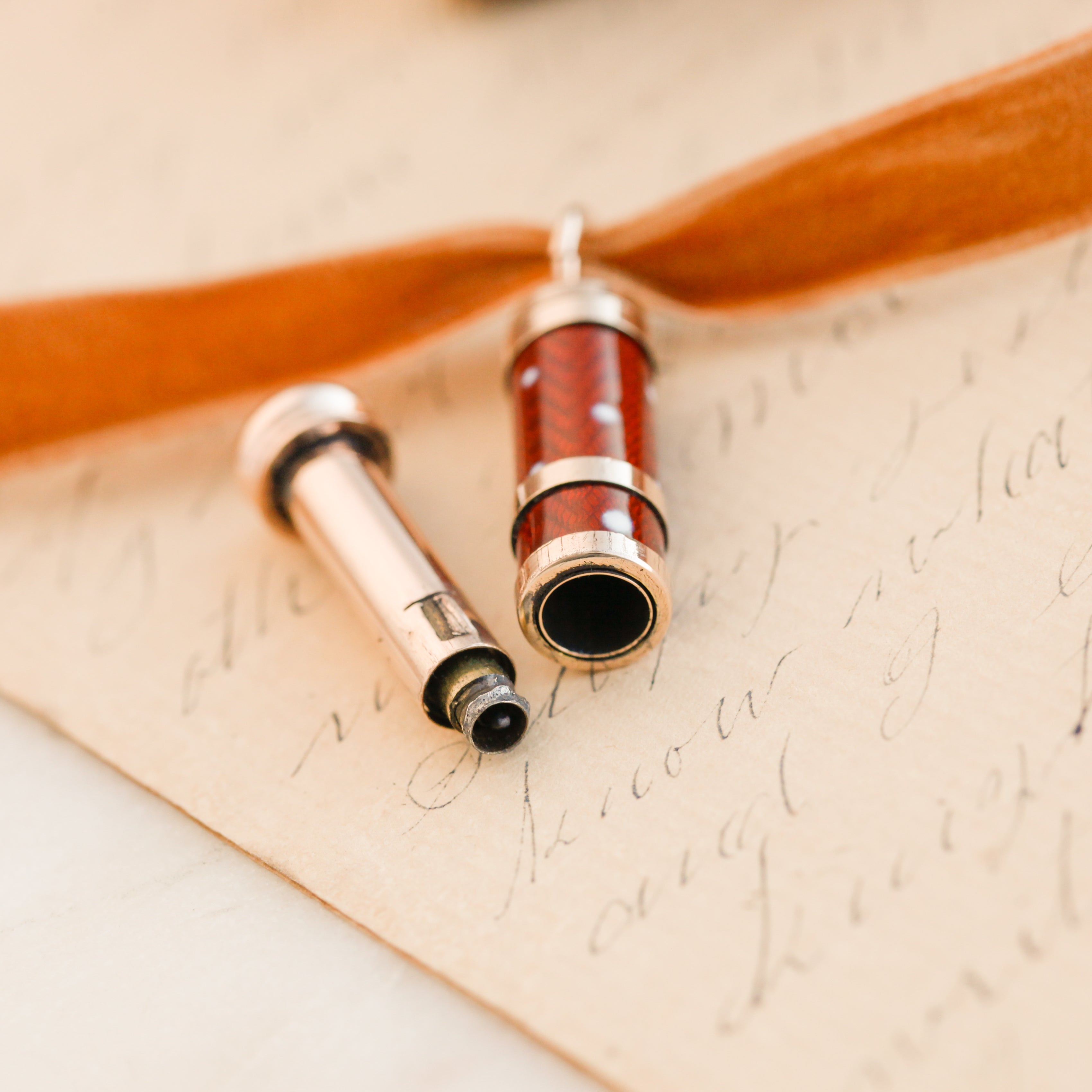 Victorian Enameled Pencil Pendant