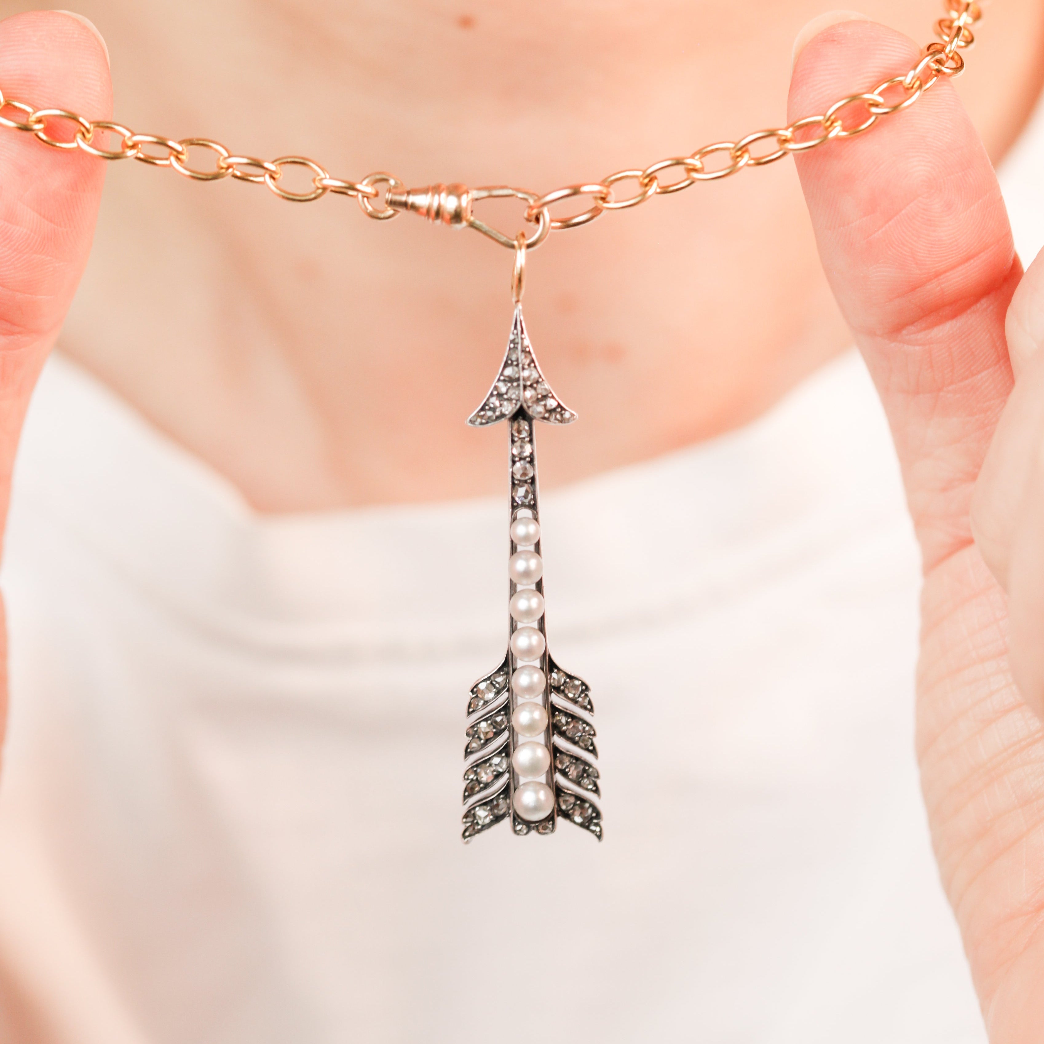 Cupid's Diamond Arrow Pendant