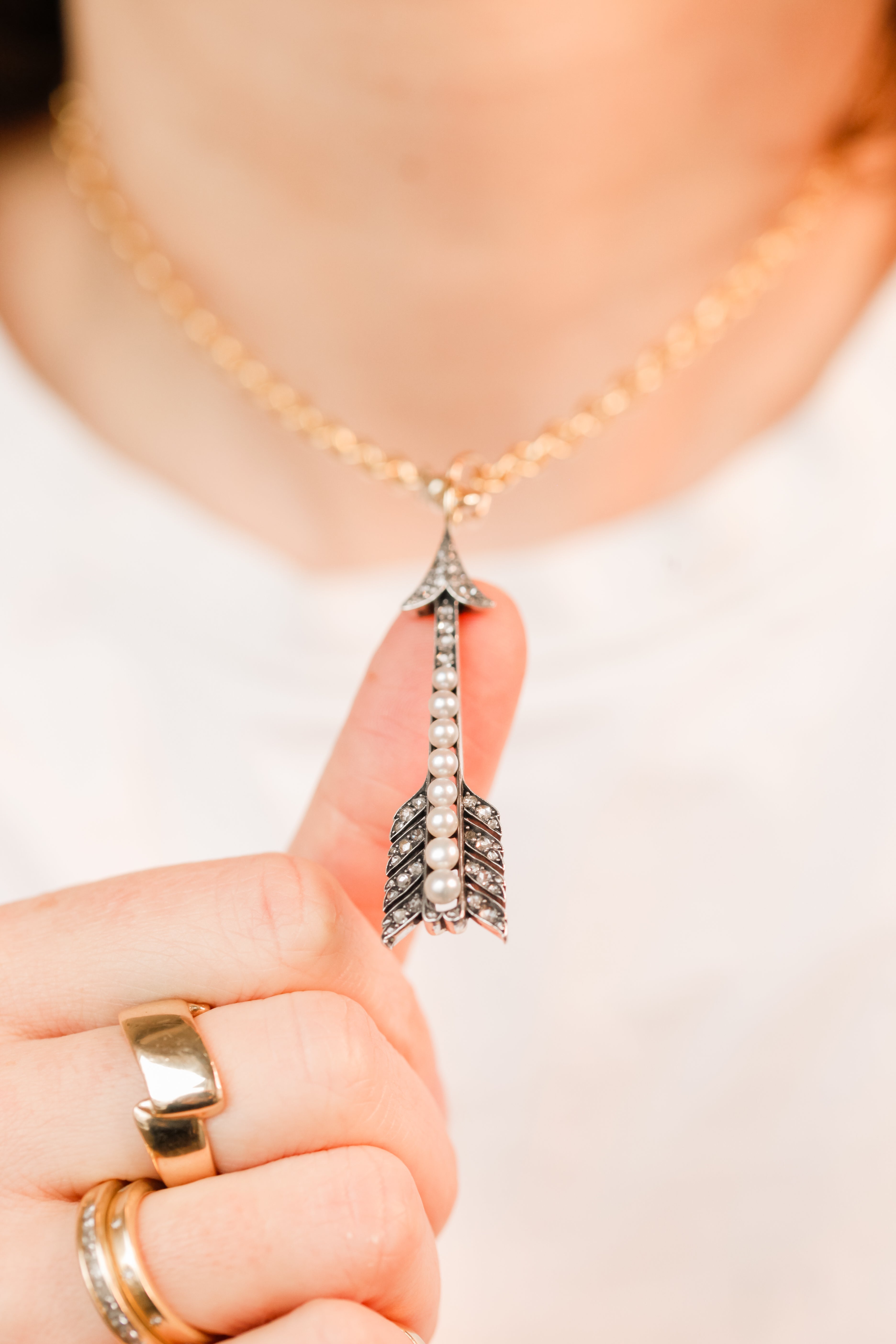 Cupid's Diamond Arrow Pendant