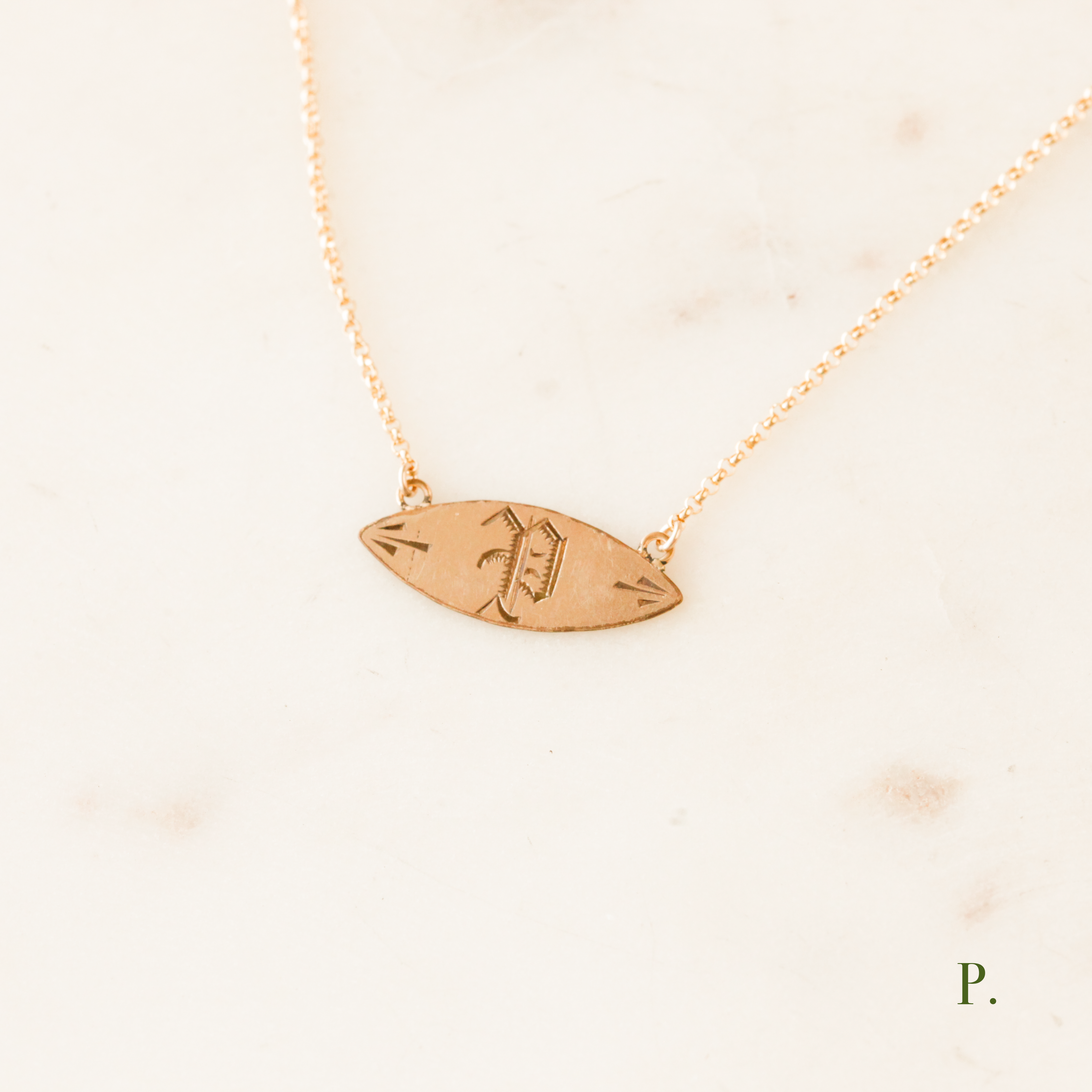Victorian Engraved Initial Pendants