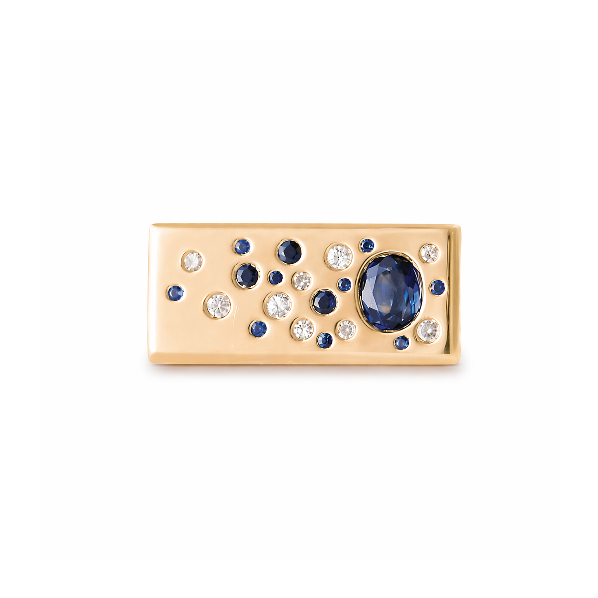 Sculpted Signet with Sapphires and Diamonds