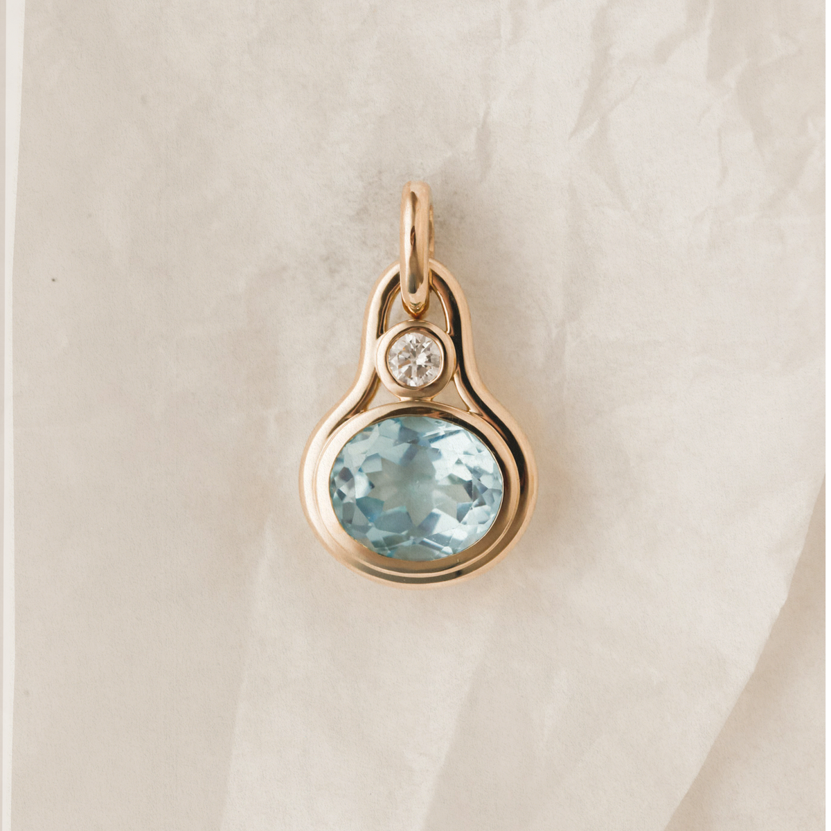Totem Pendant with Aquamarine and Diamond