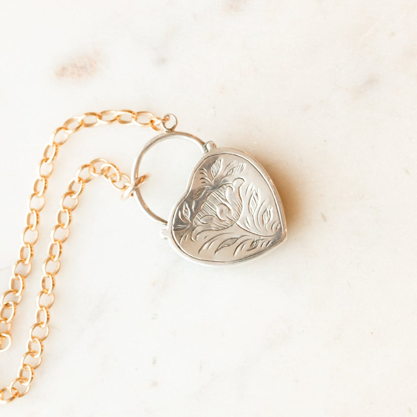 Agate Lover's Lock Necklace