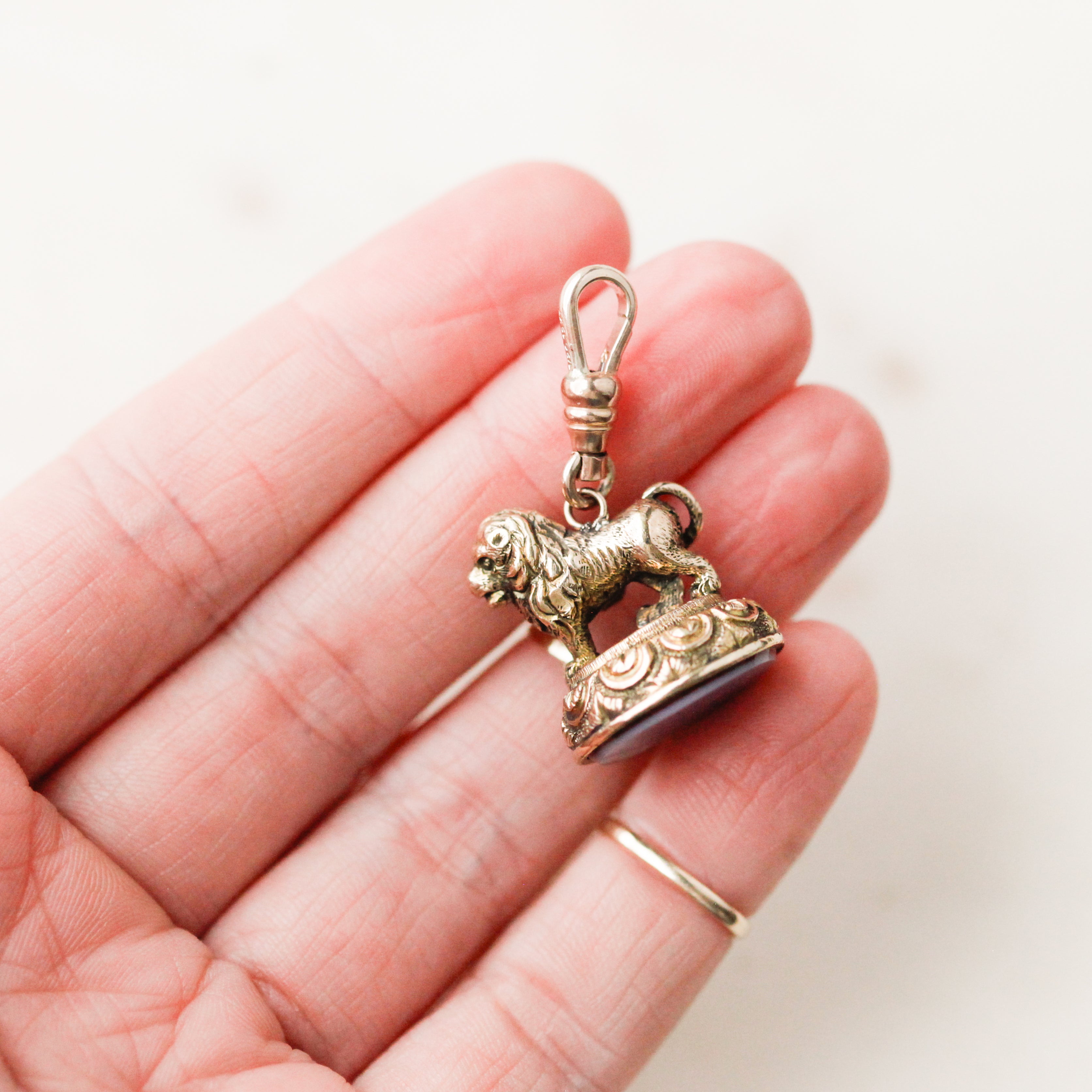 Victorian Lion Agate Fob