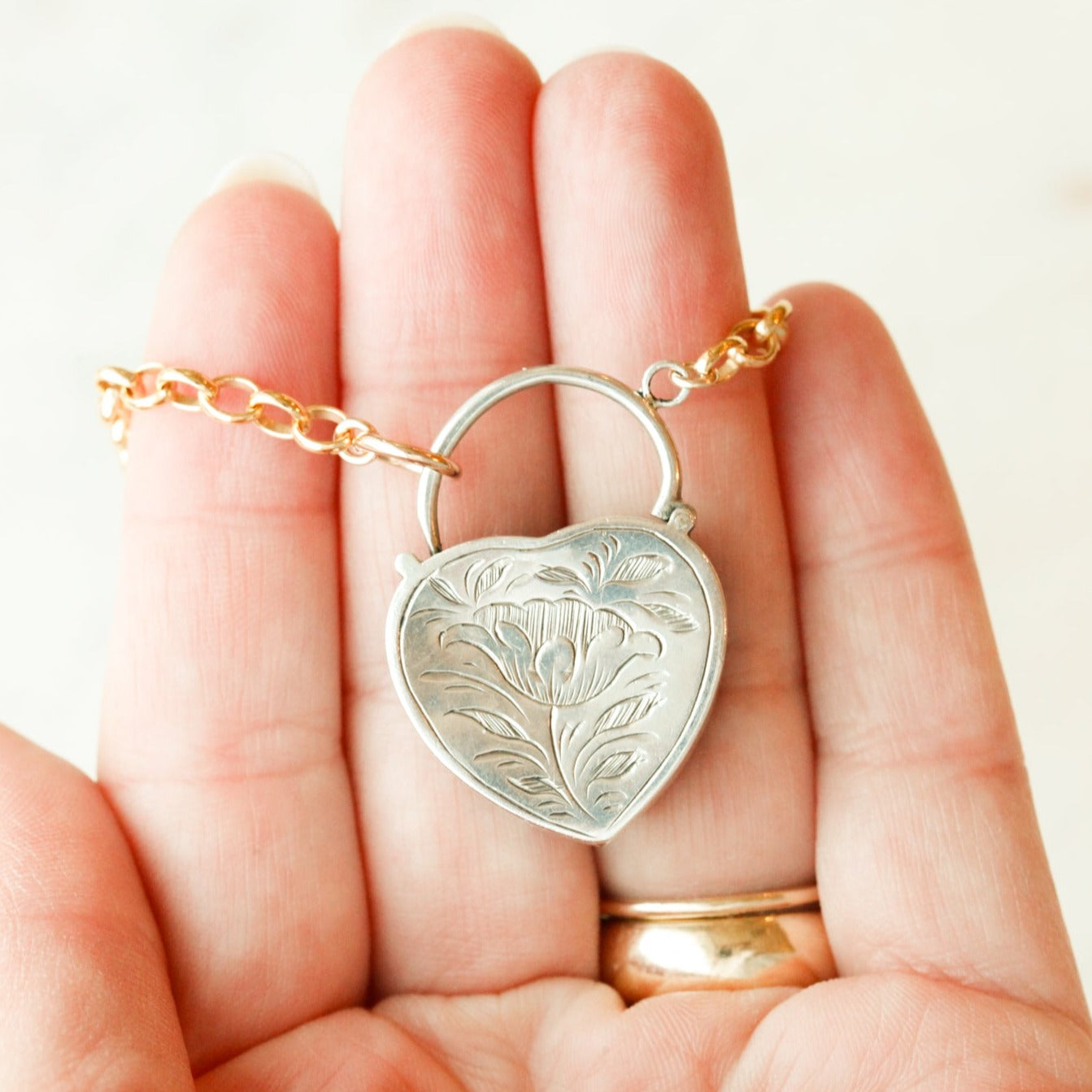 Agate Lover's Lock Necklace