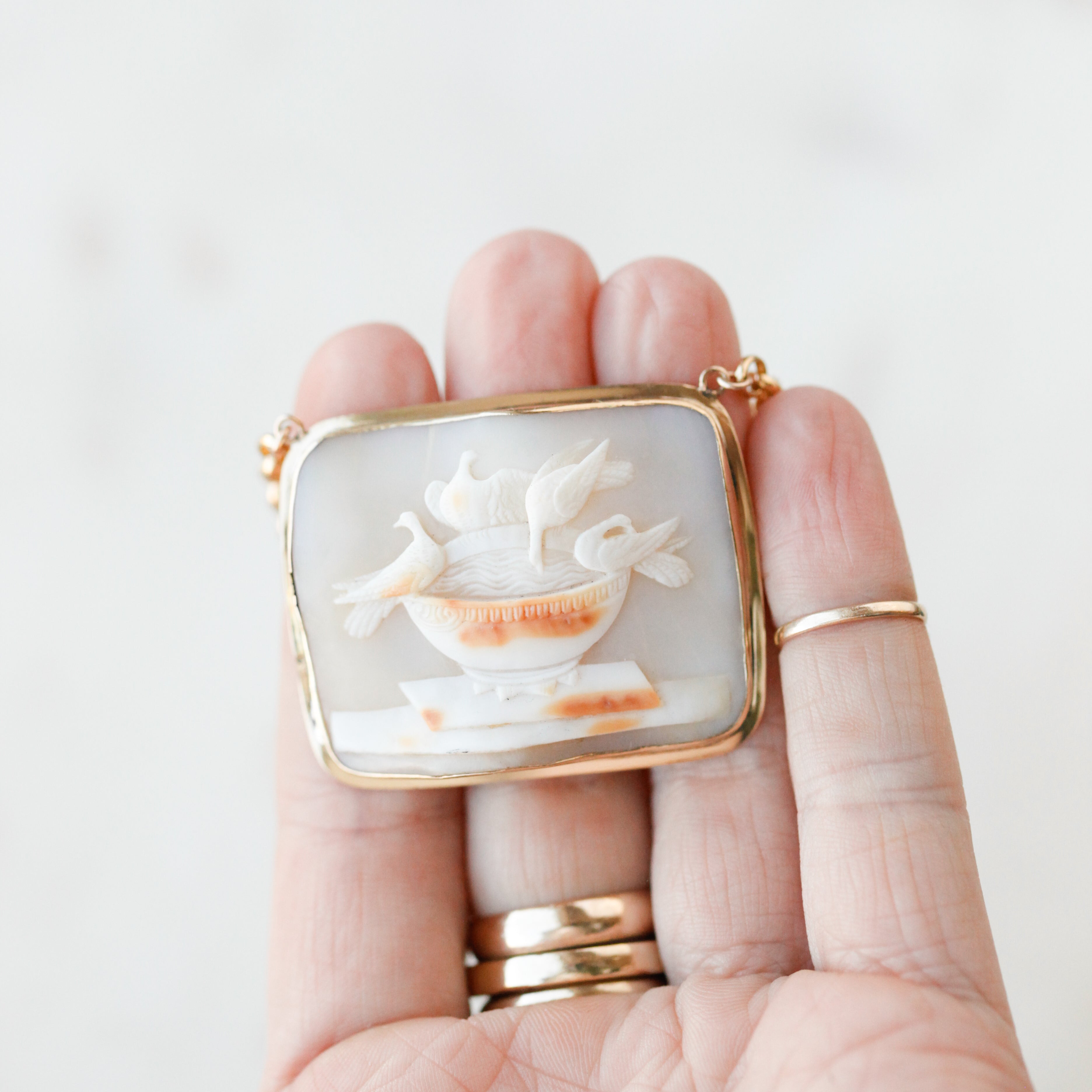 Pliny's Peace Doves Cameo Necklace