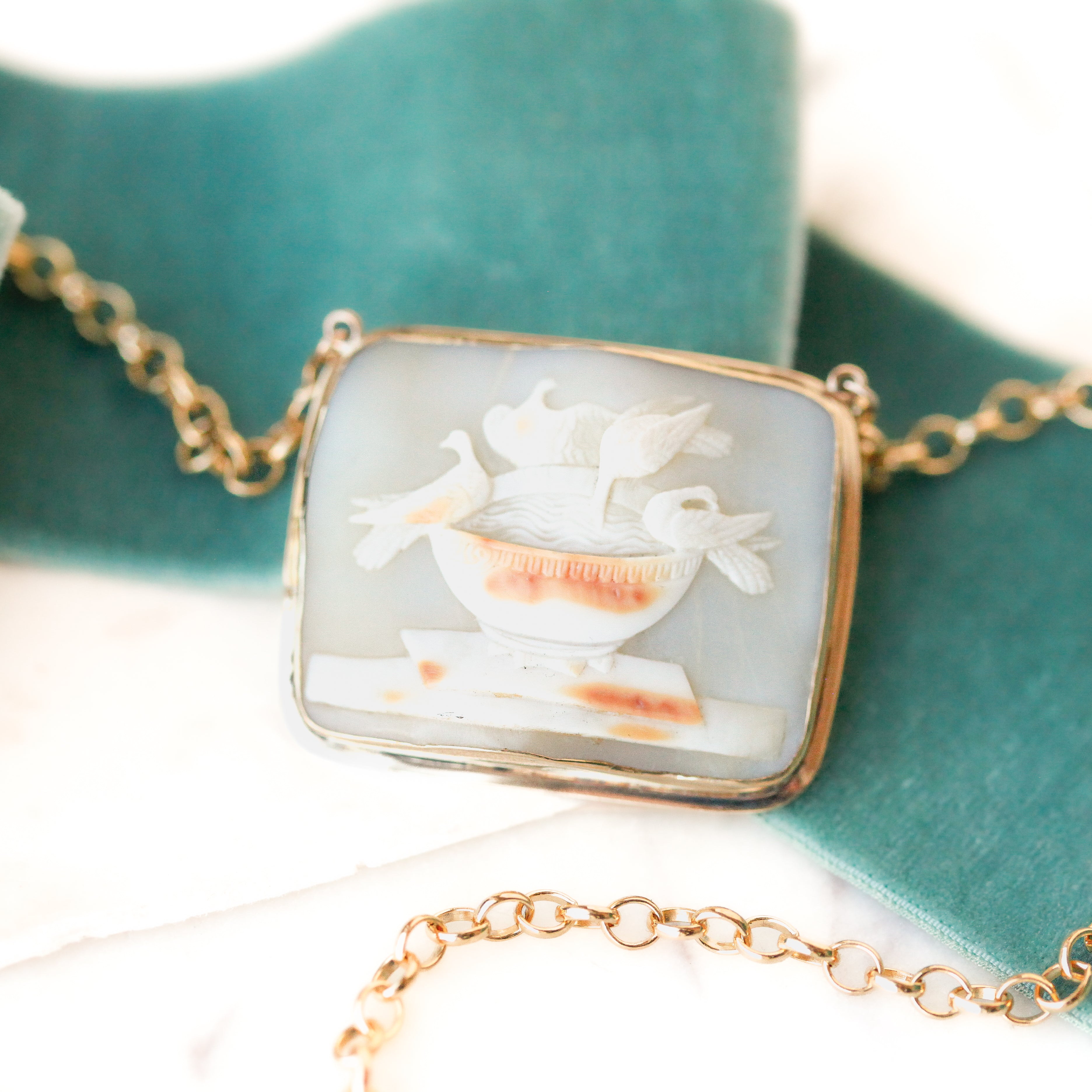 Pliny's Peace Doves Cameo Necklace