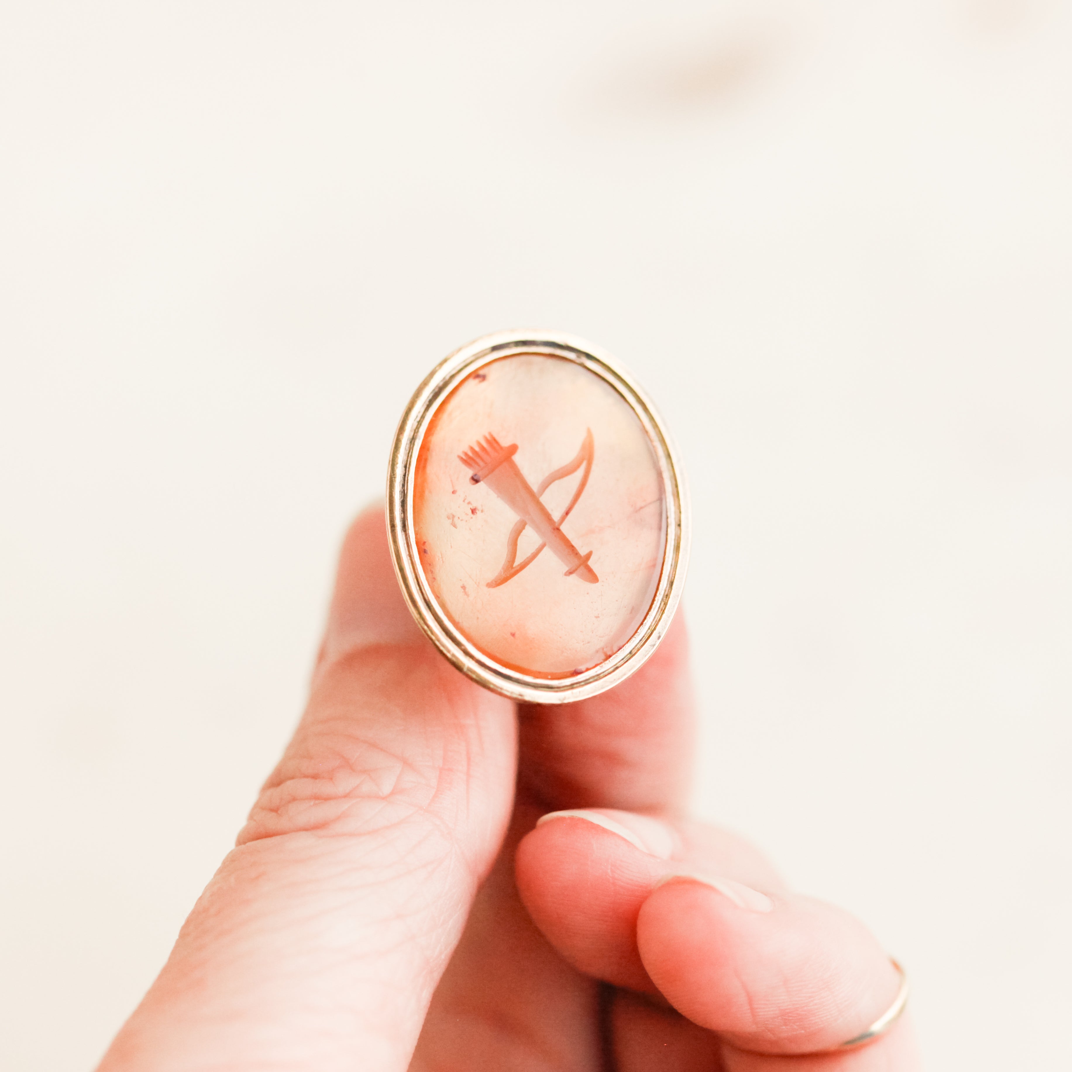 Bow + Arrow Carnelian Fob Pendant