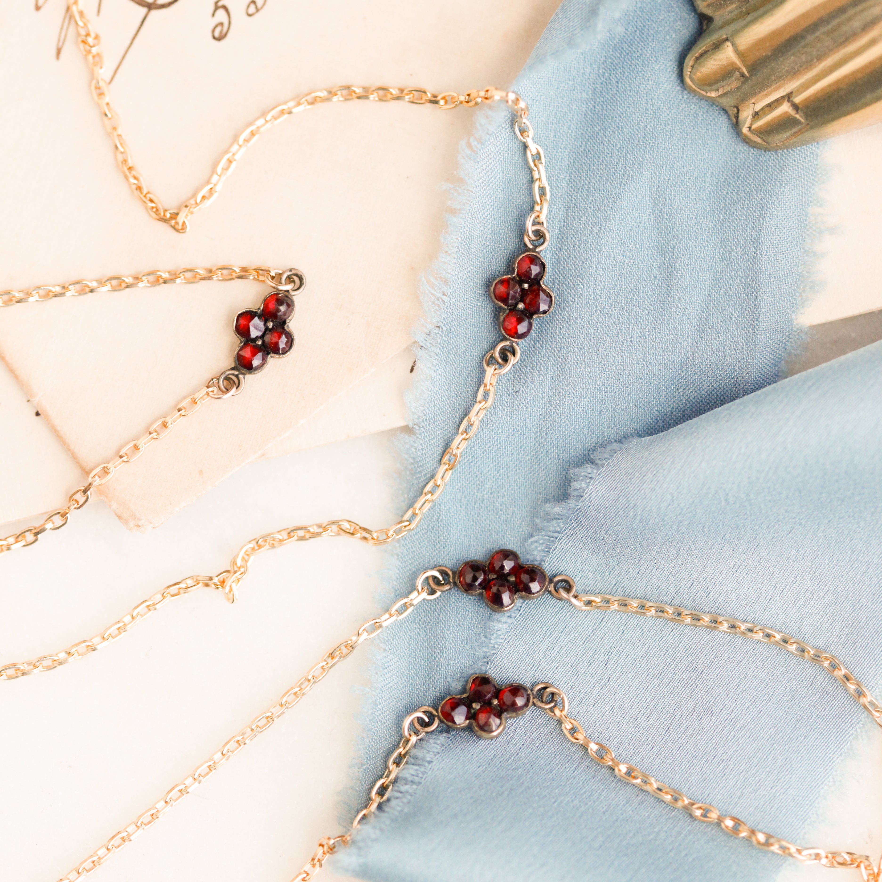 Delicate Bohemian Garnet Pendants