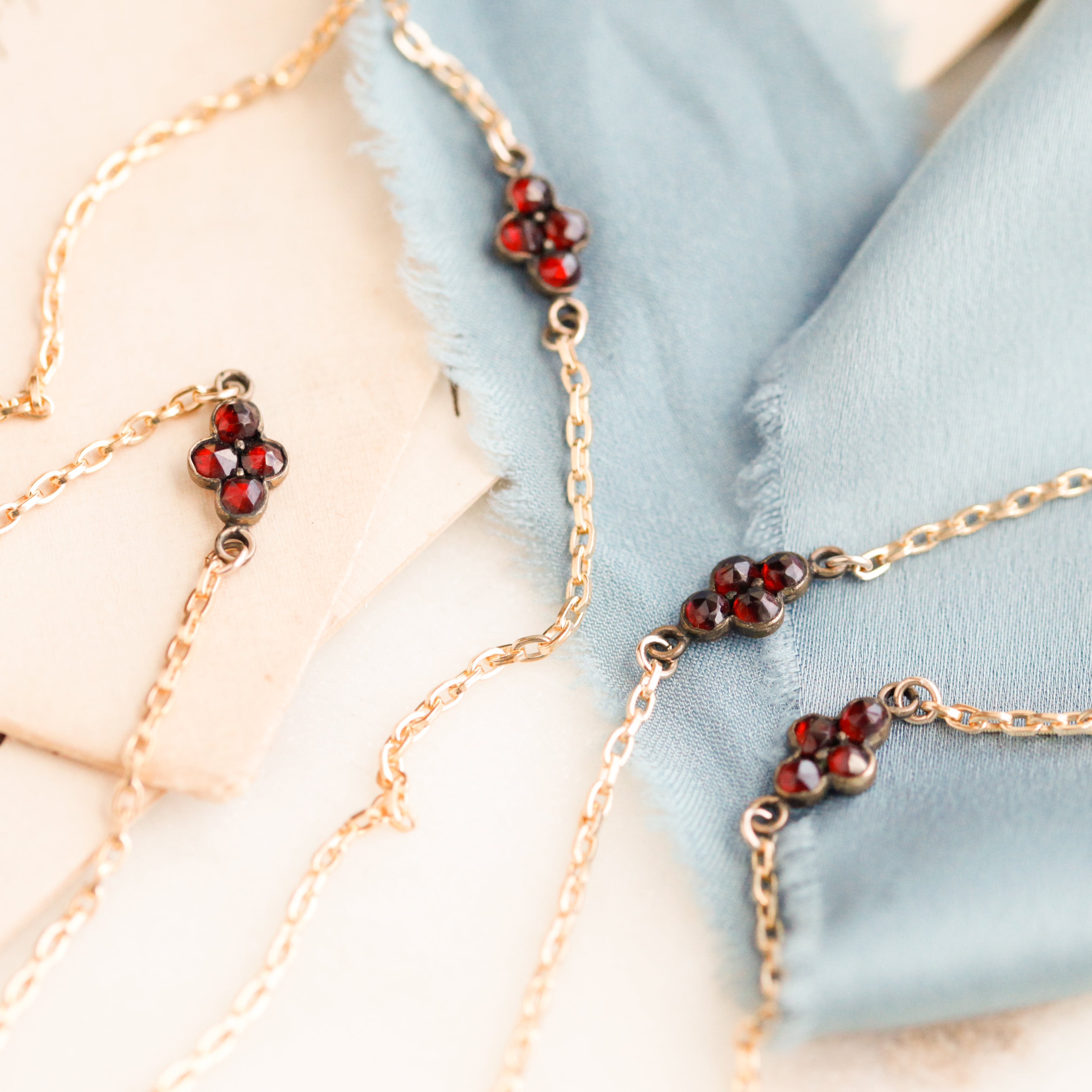 Delicate Bohemian Garnet Pendants