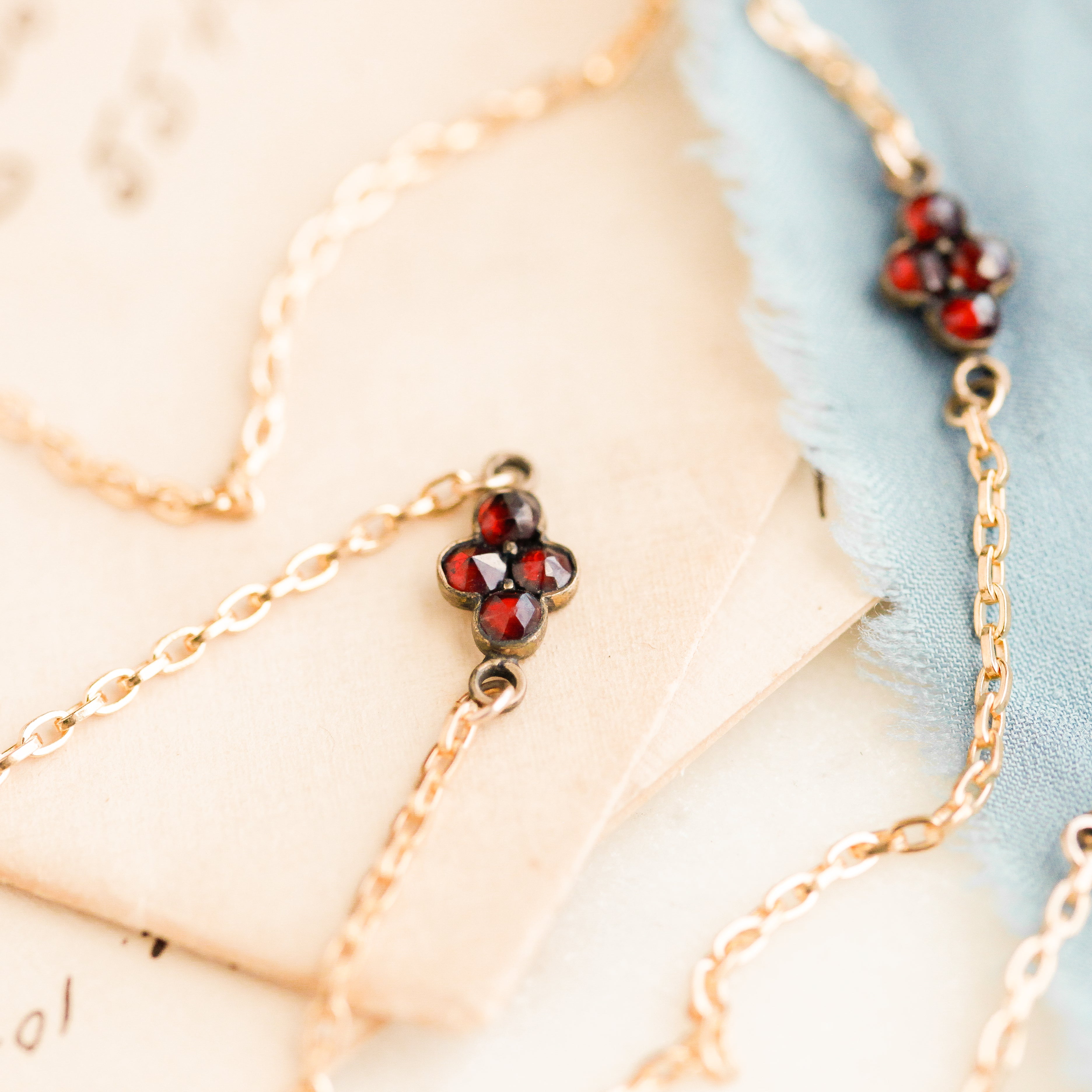 Delicate Bohemian Garnet Pendants