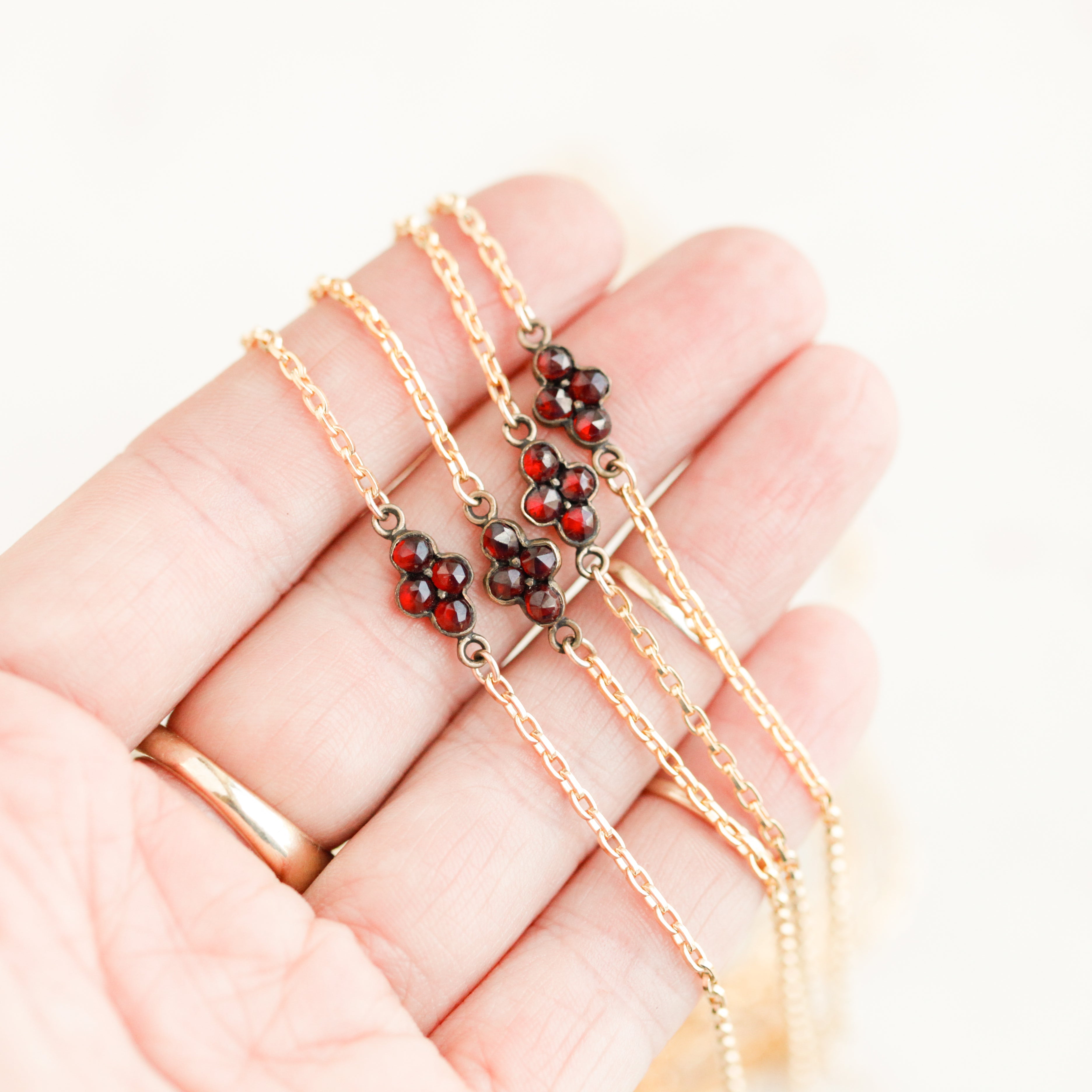 Delicate Bohemian Garnet Pendants