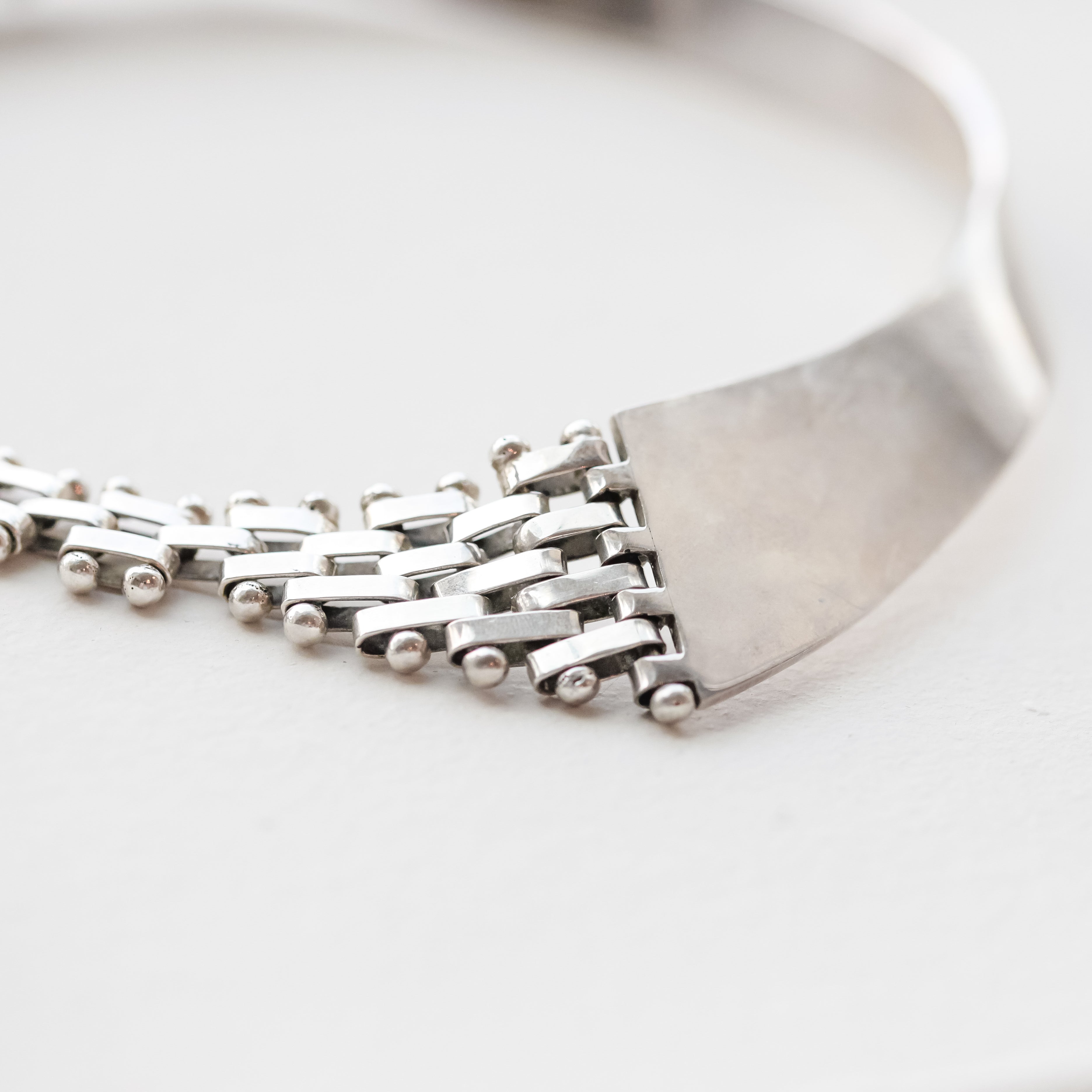 MidMod Sterling Silver Cuff and Chain Necklace