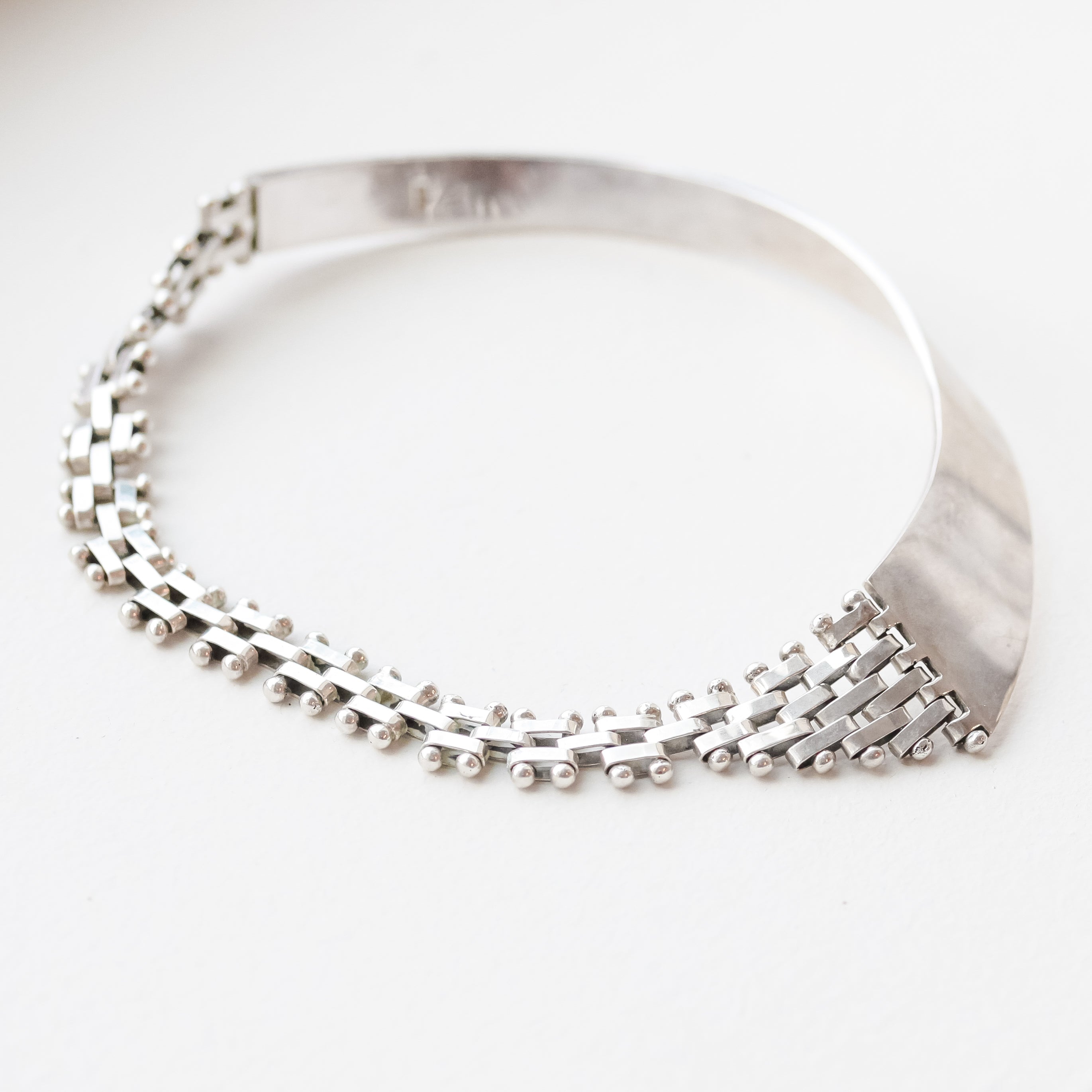 MidMod Sterling Silver Cuff and Chain Necklace