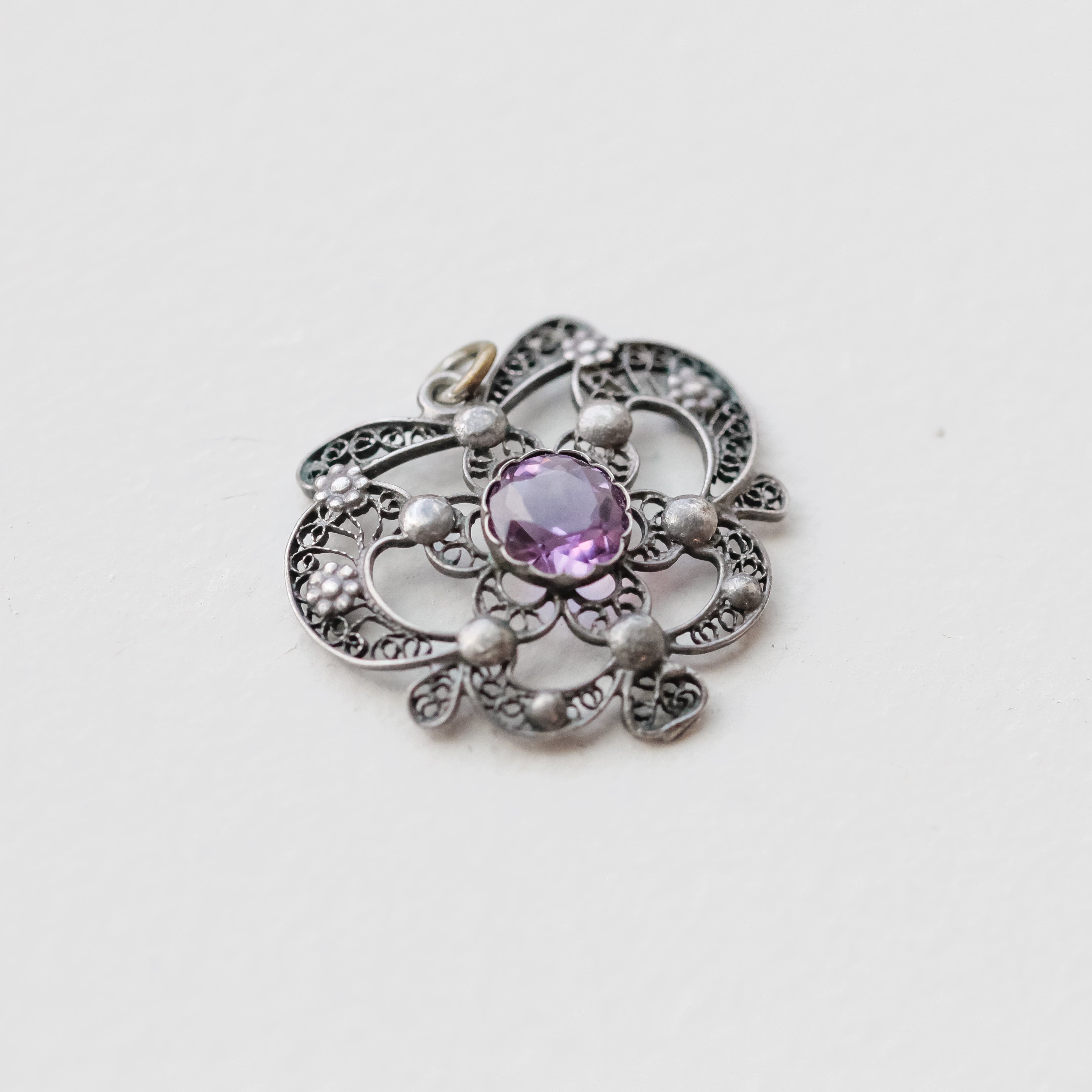 Edwardian Purple Stone Pendant