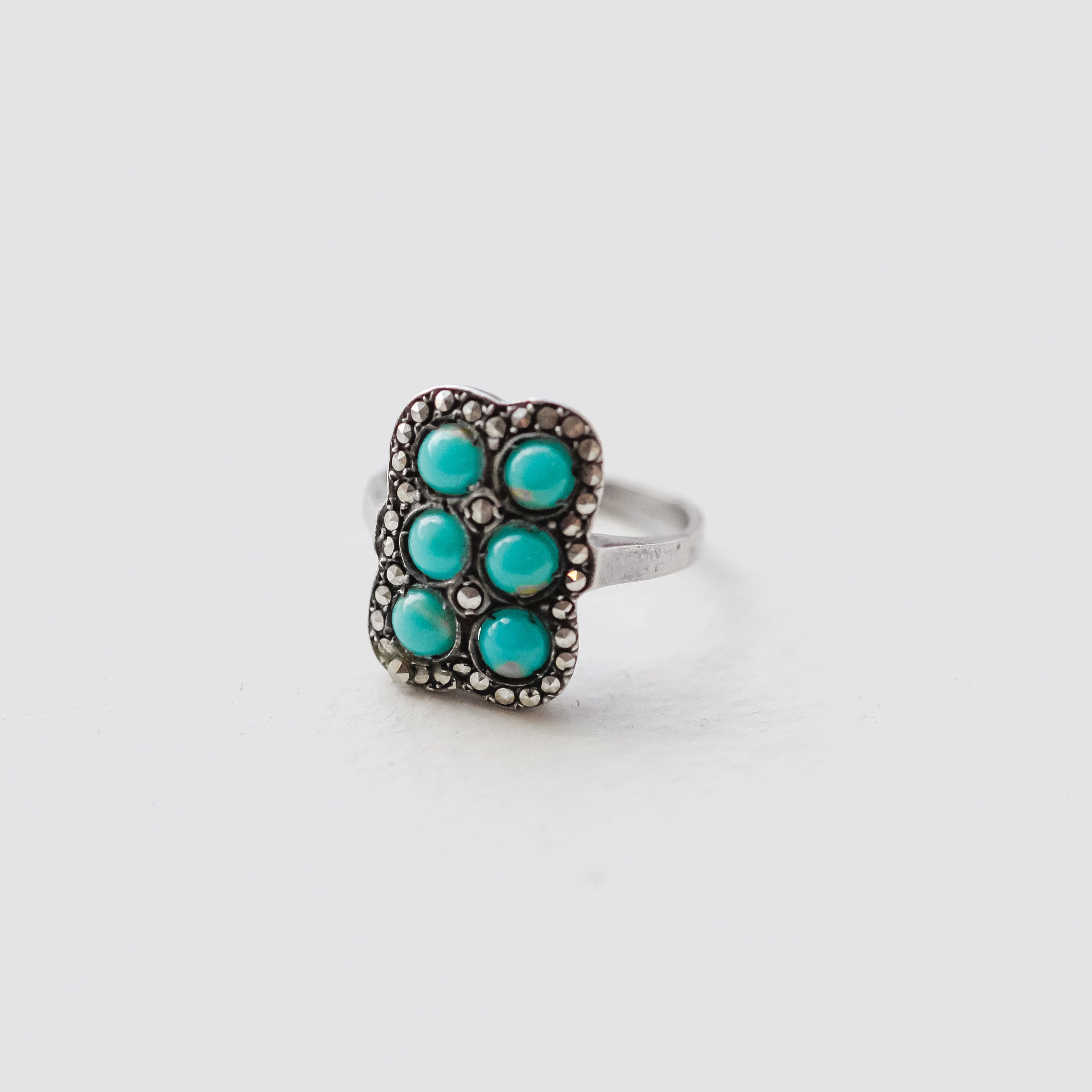Turquoise and Marcasite Ring