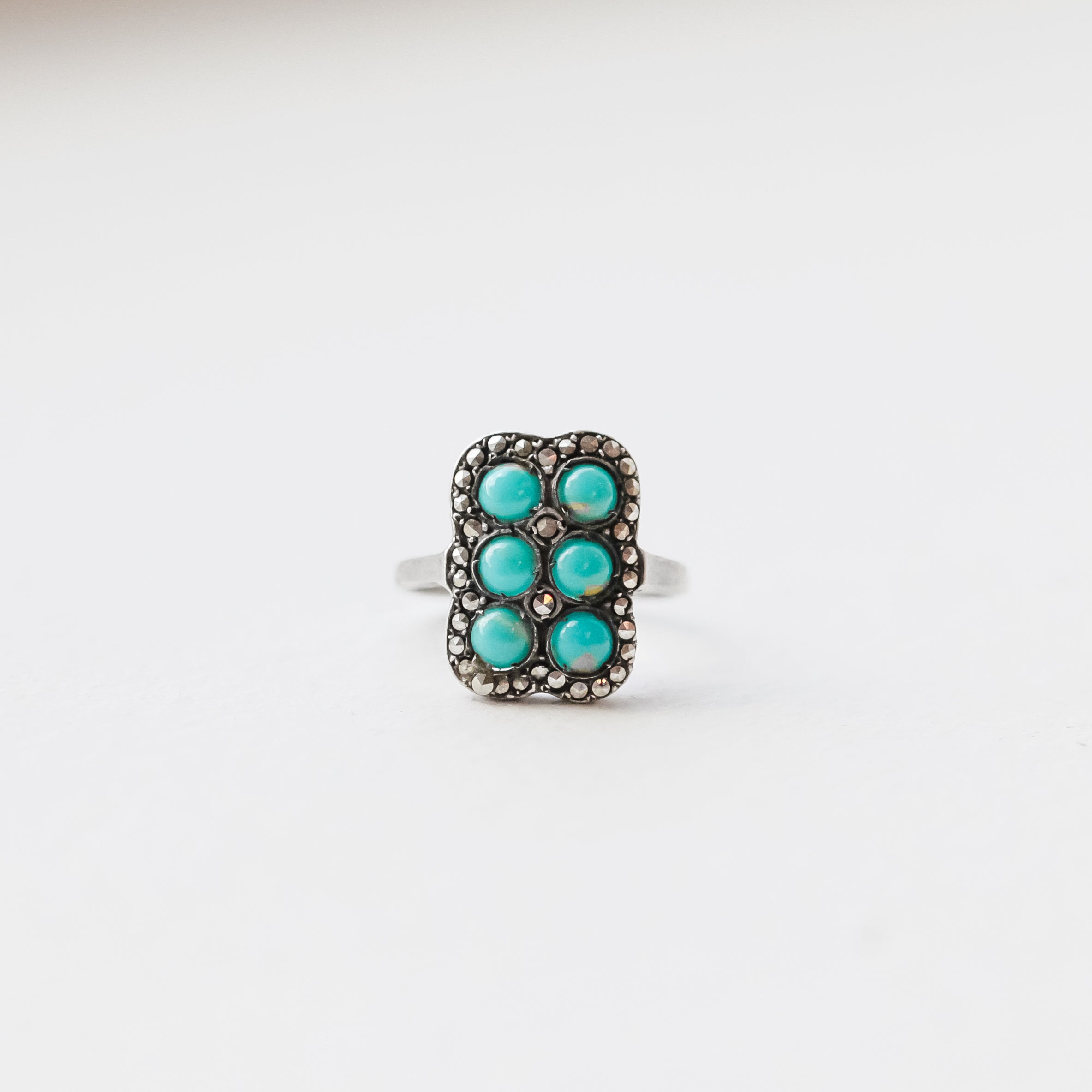 Turquoise and Marcasite Ring