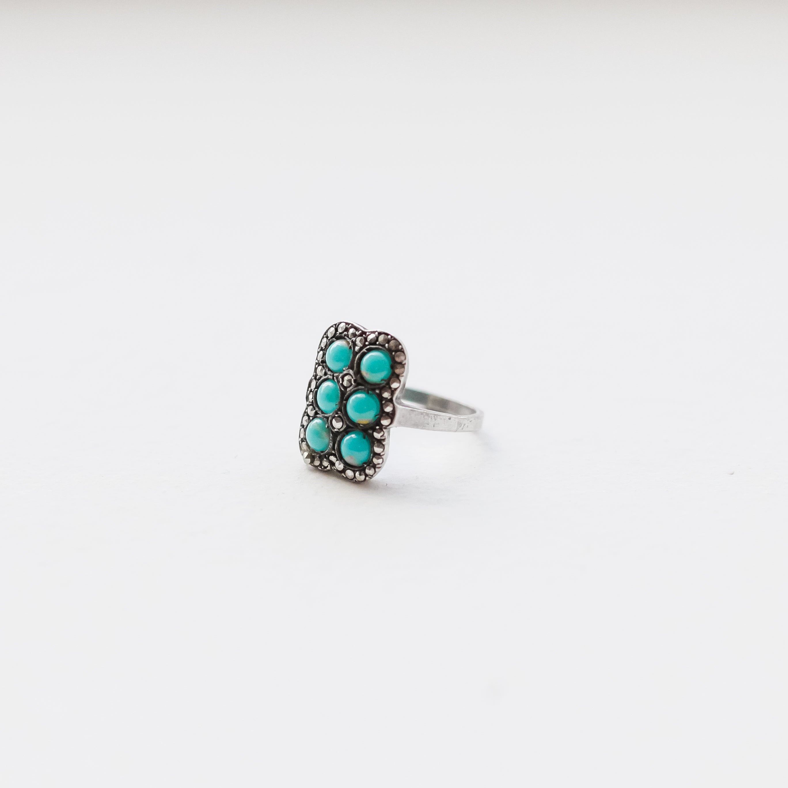 Turquoise and Marcasite Ring