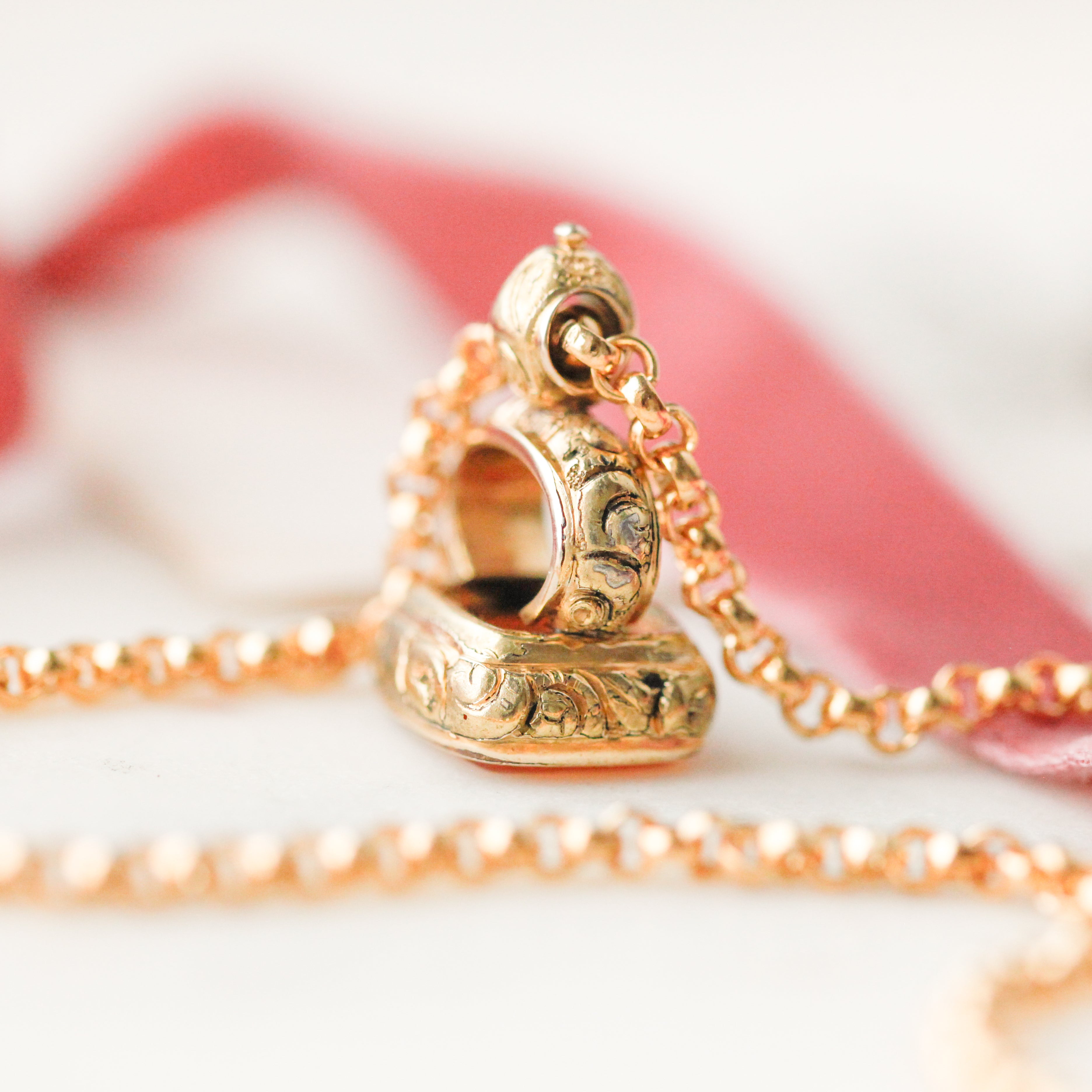 Intaglio Doves Fob Pendant
